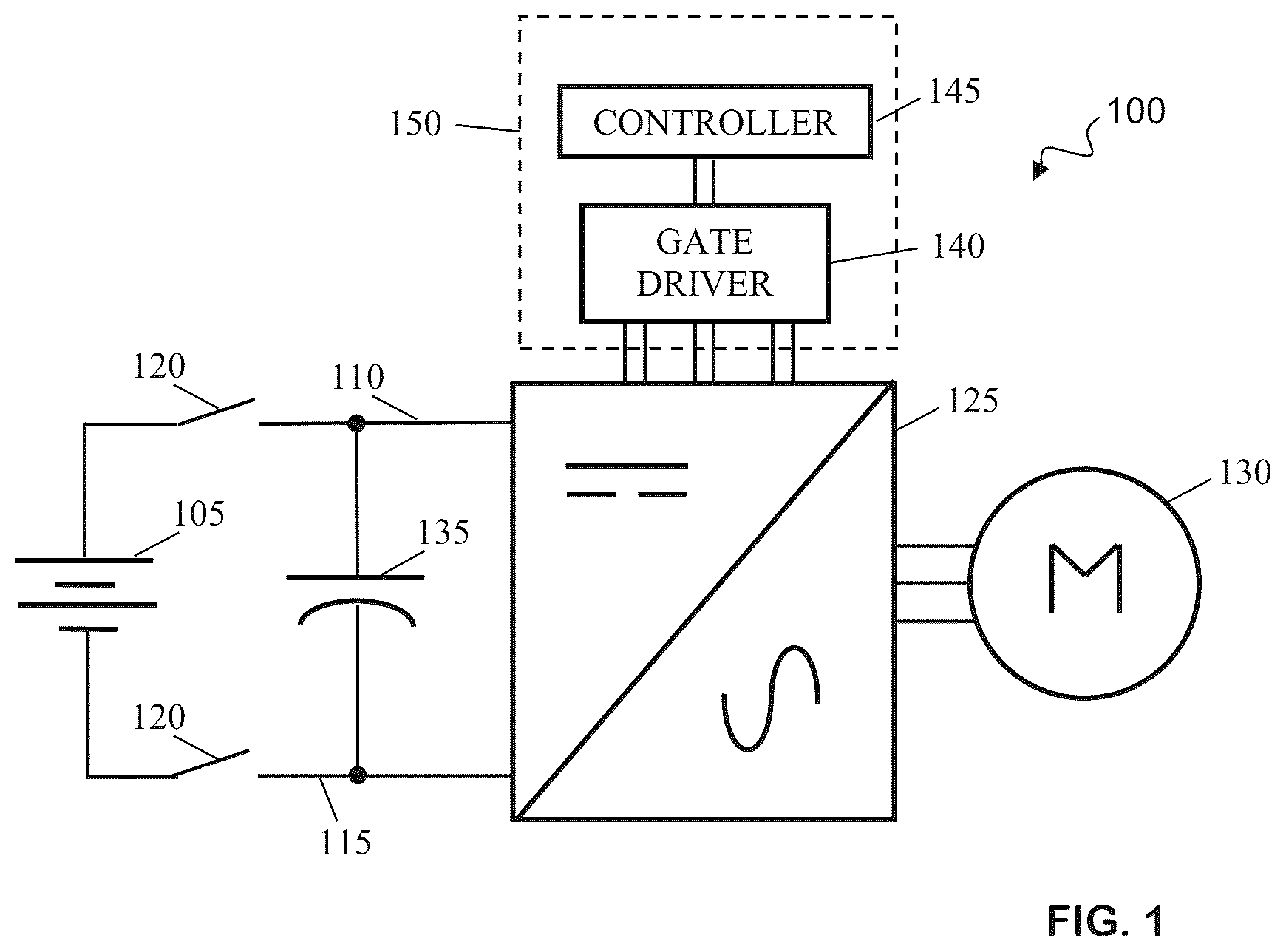 Patent US12323052 Figure 1 – Active discharge of an electric drive system