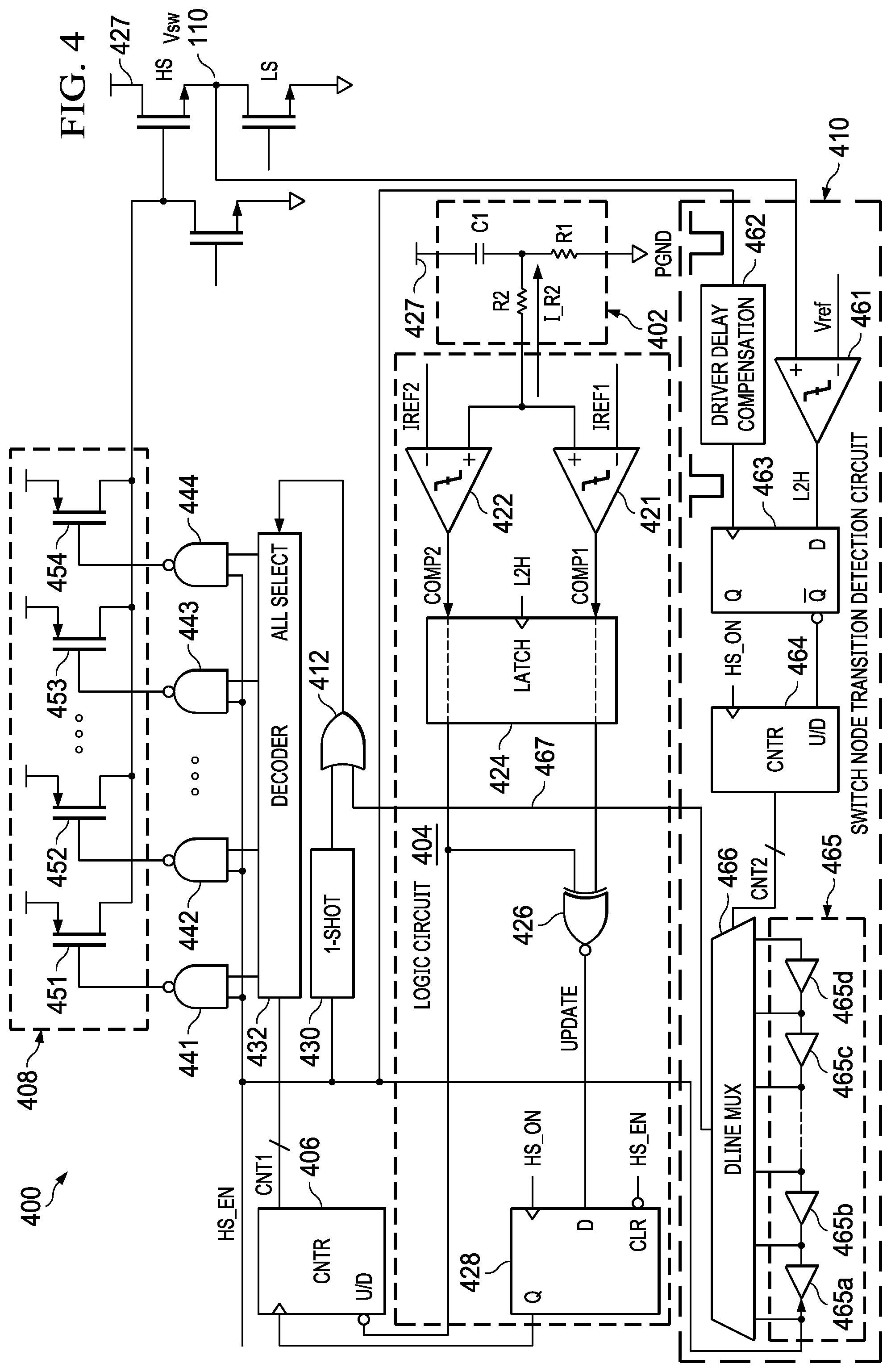 Patent US12323057 Figure 4 – System and method for adaptive gate drive current circuit