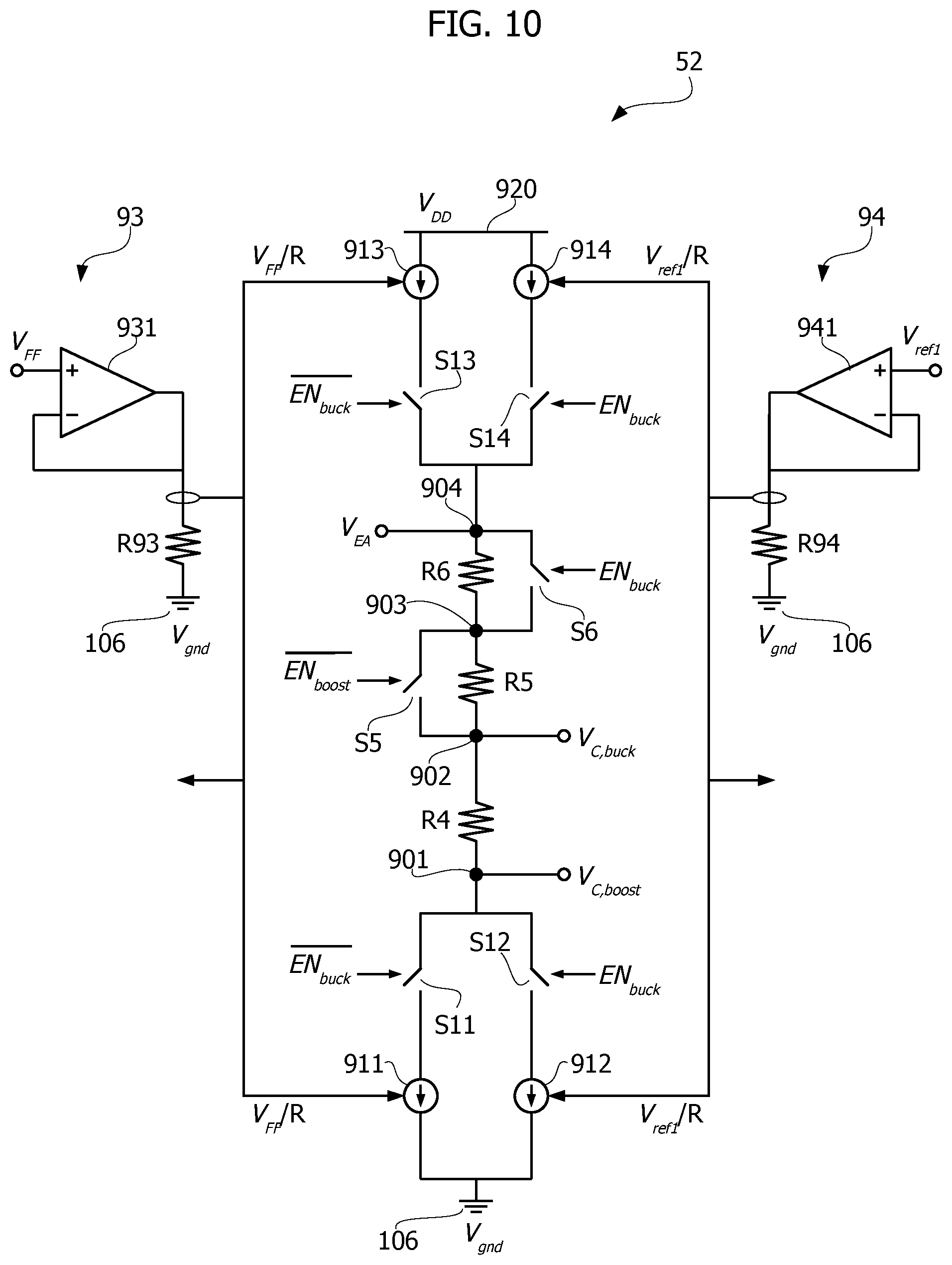 Patent US12323060 Figure 6 – Buck-boost DC-DC converter circuit and corresponding method of operation