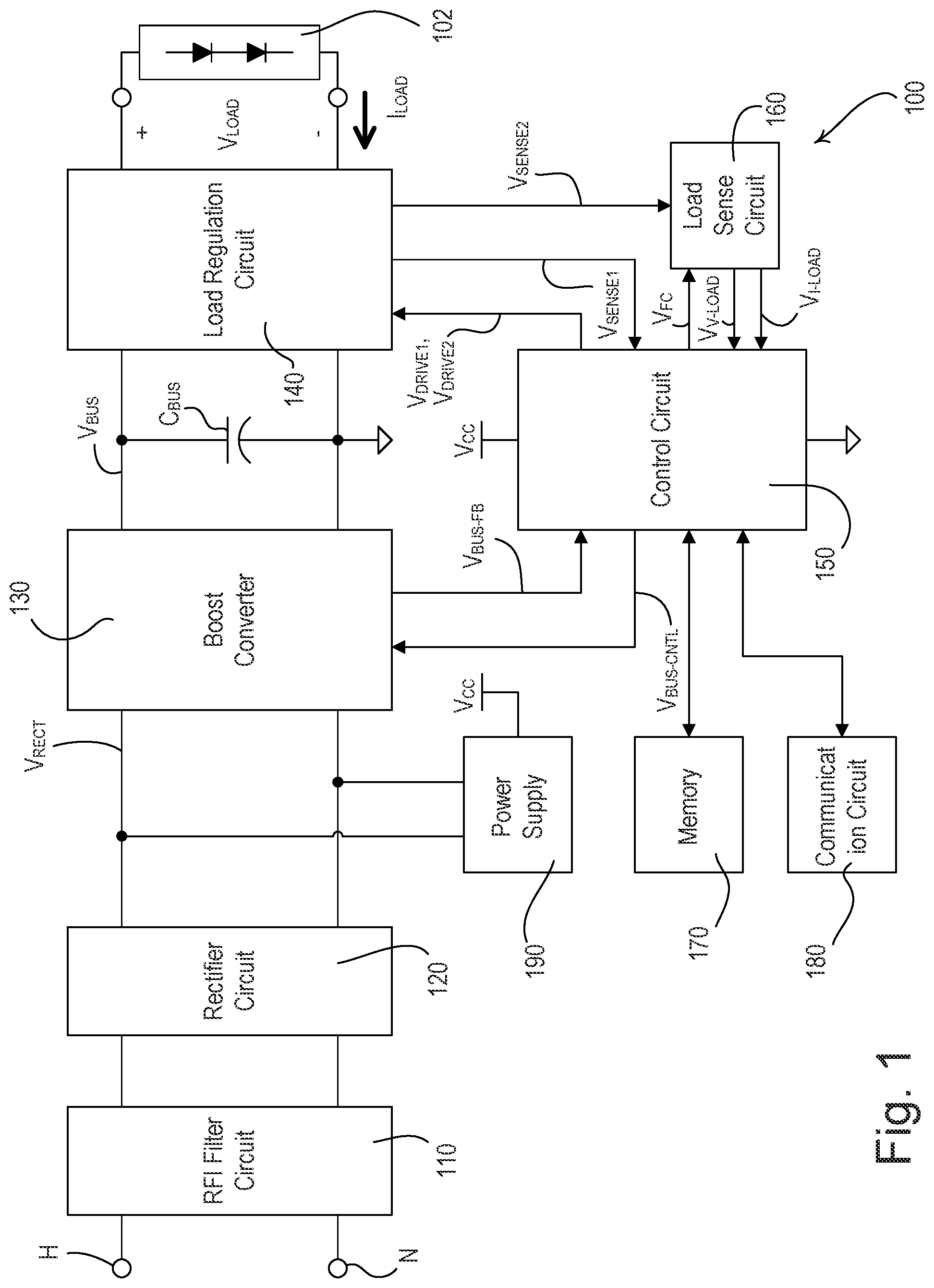 Patent US12323065 Figure 1 – Load control device for a light-emitting diode light source