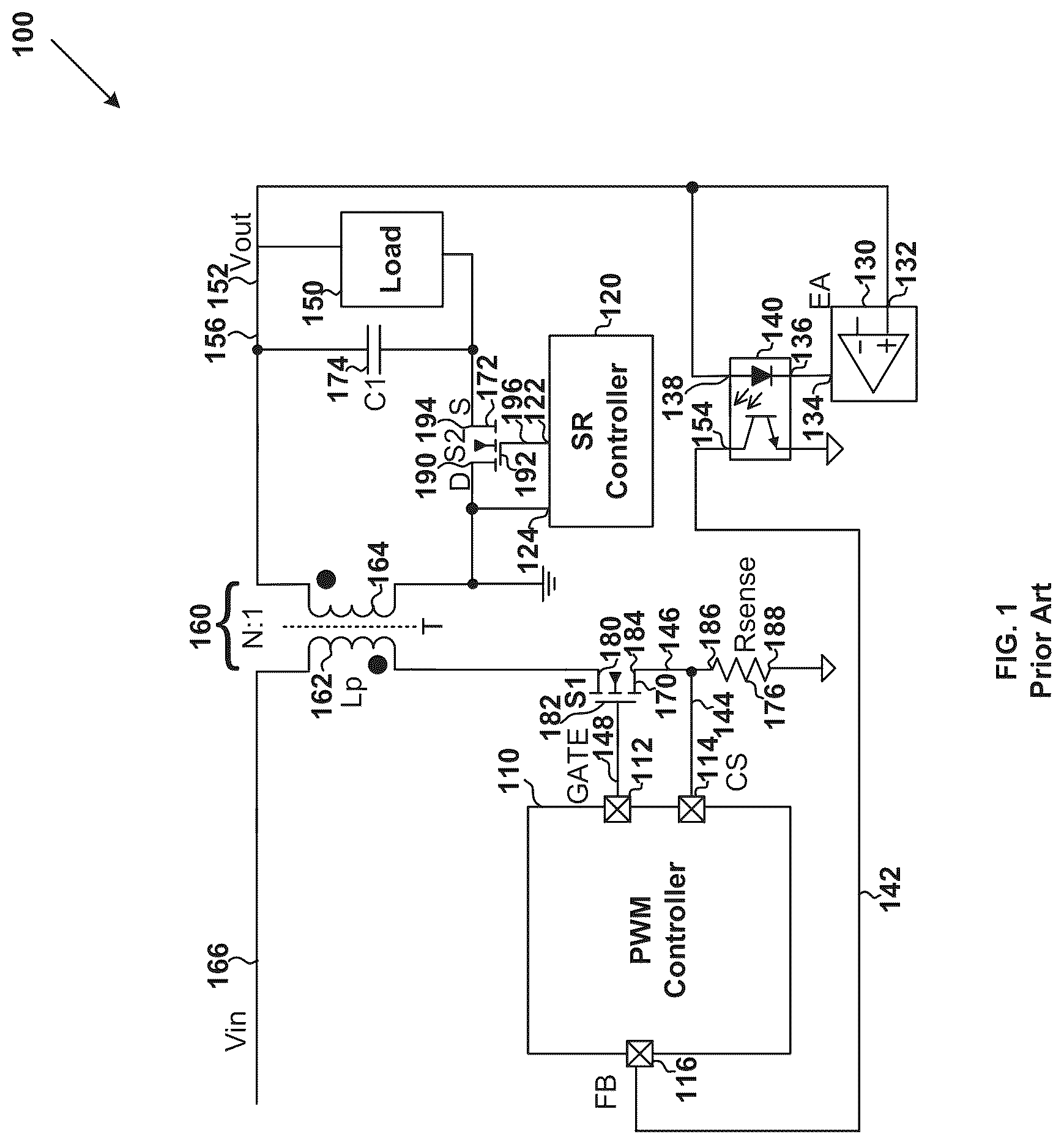 Patent US12323066 Figure 1 – Systems and methods for controlling gate voltage increase on primary side to reduce voltage spike on secondary side of switching power supplies
