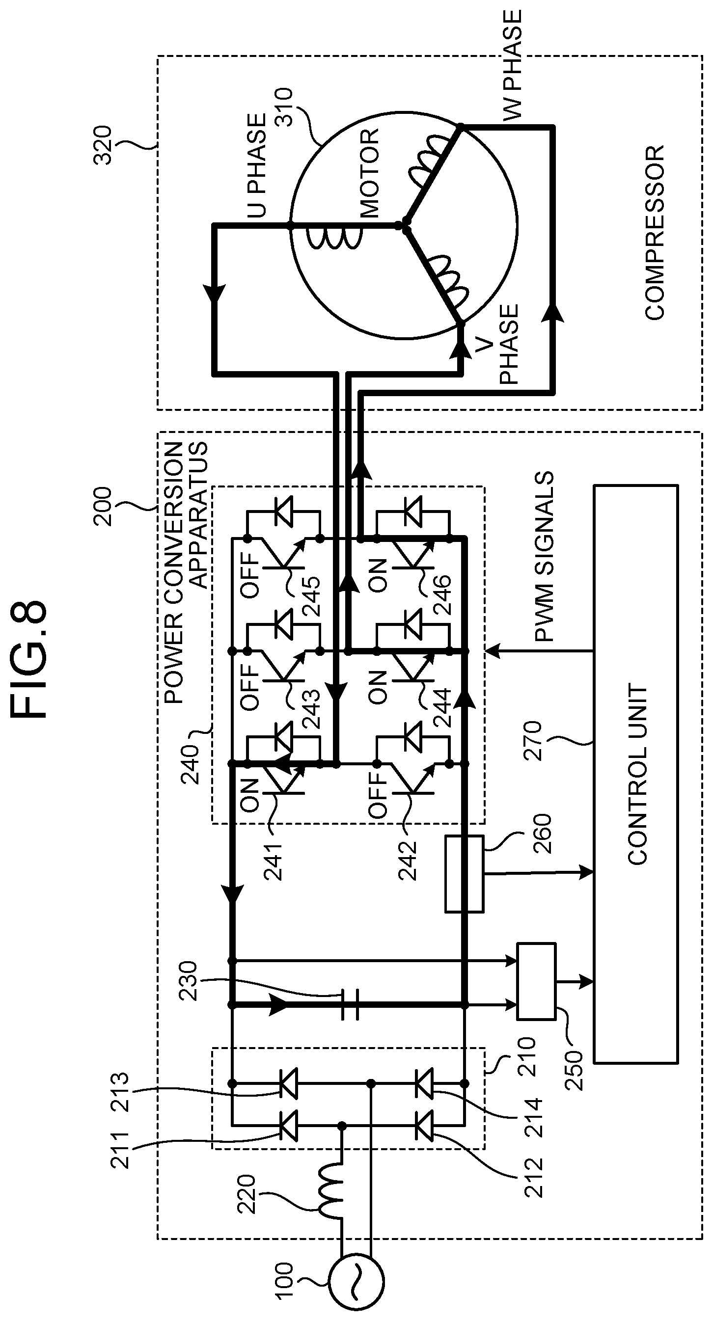 Patent US12323069 Figure 8 – Power conversion apparatus and air conditioner