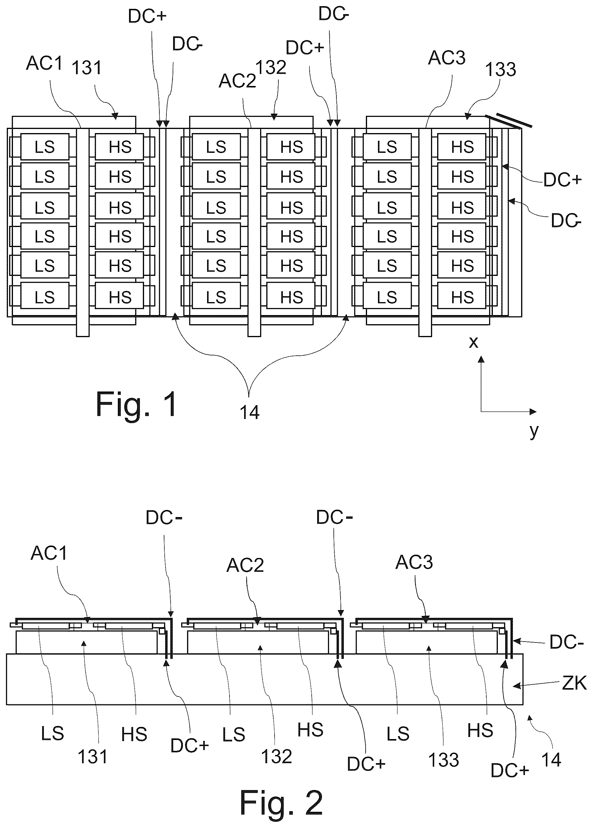 Patent US12323075 Figure 1 – Inverter structure of an electronic module for an electric drive of a vehicle
