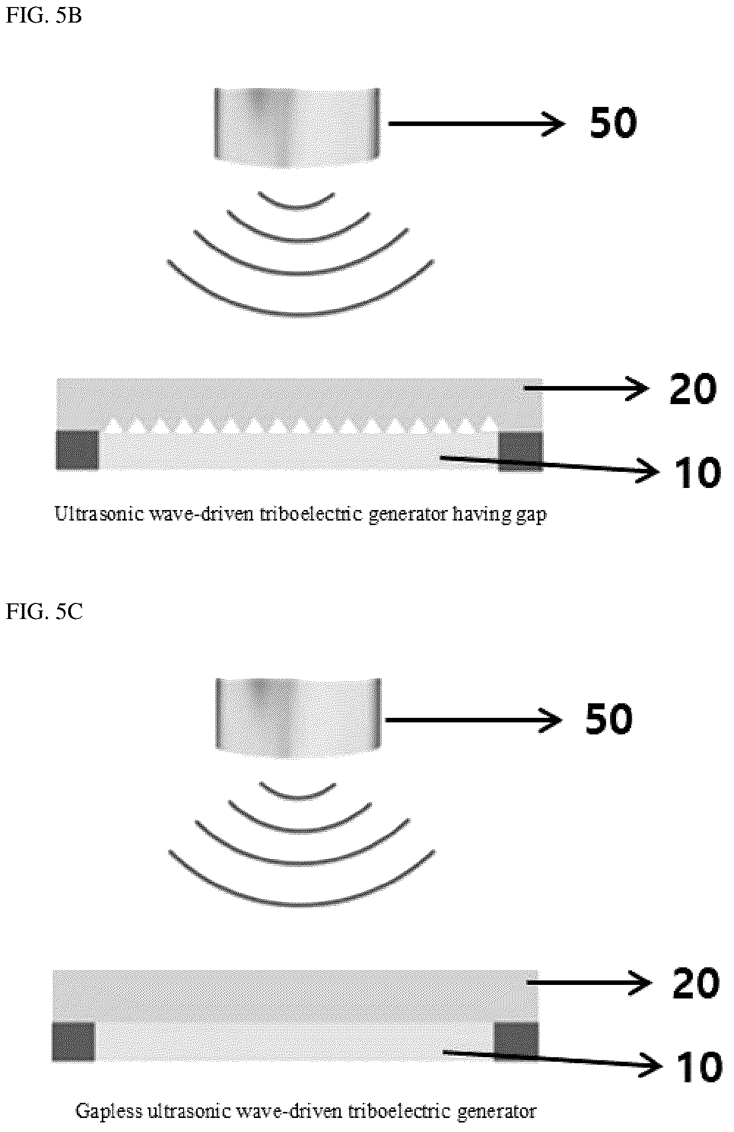 Patent US12323076 Figure 3 – Ultrasonic wave-driven triboelectric generator with self-gap formed using plasma etching