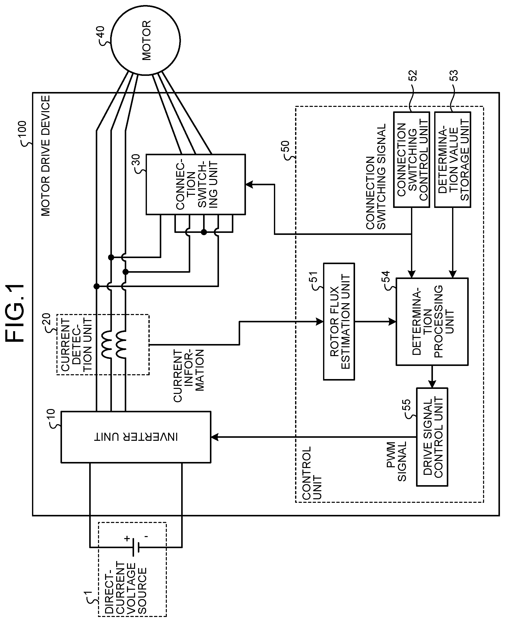 Patent US12323077 Figure 1 – Motor drive device