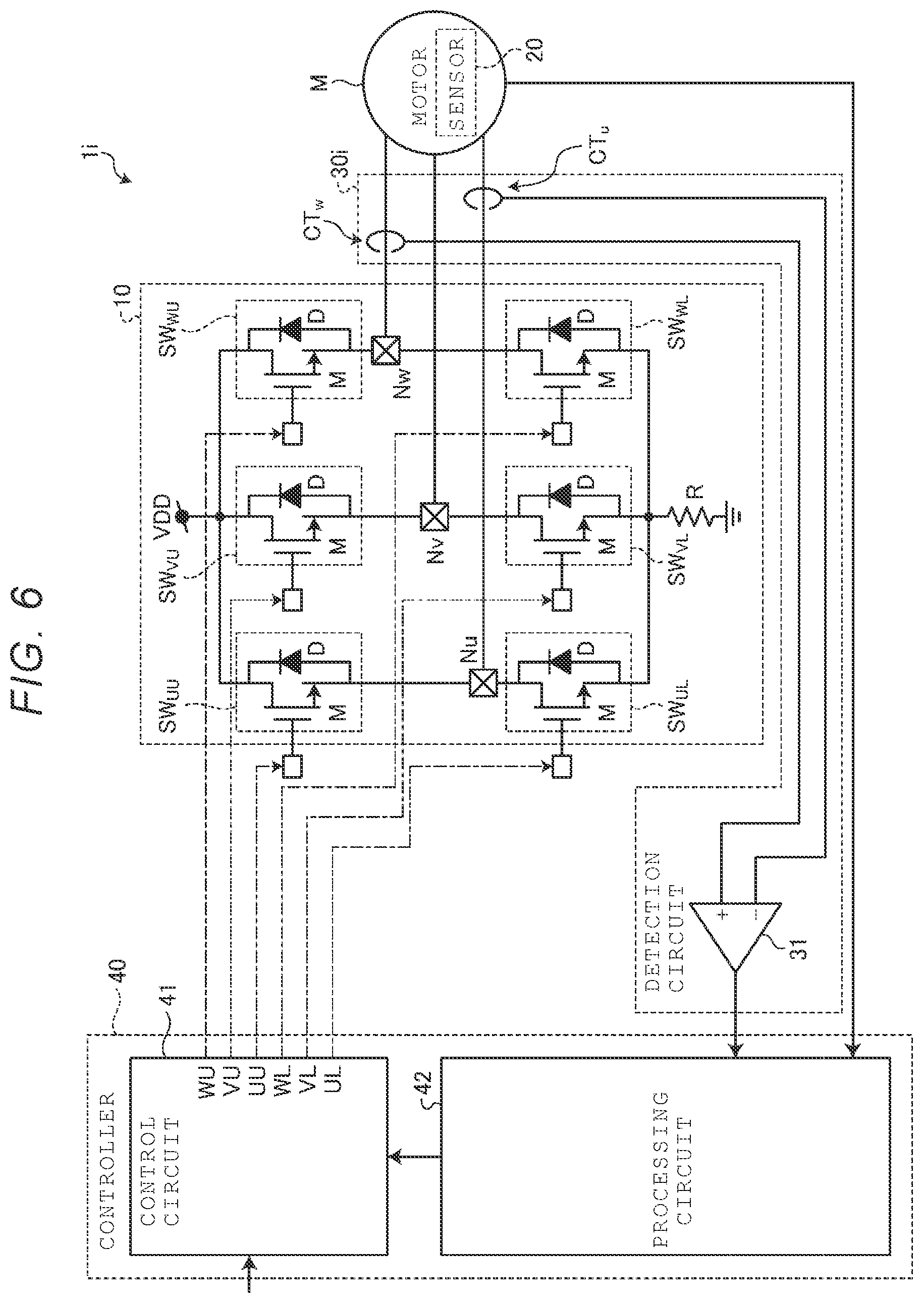 Patent US12323083 Figure 6 – Motor control device and motor driver circuit