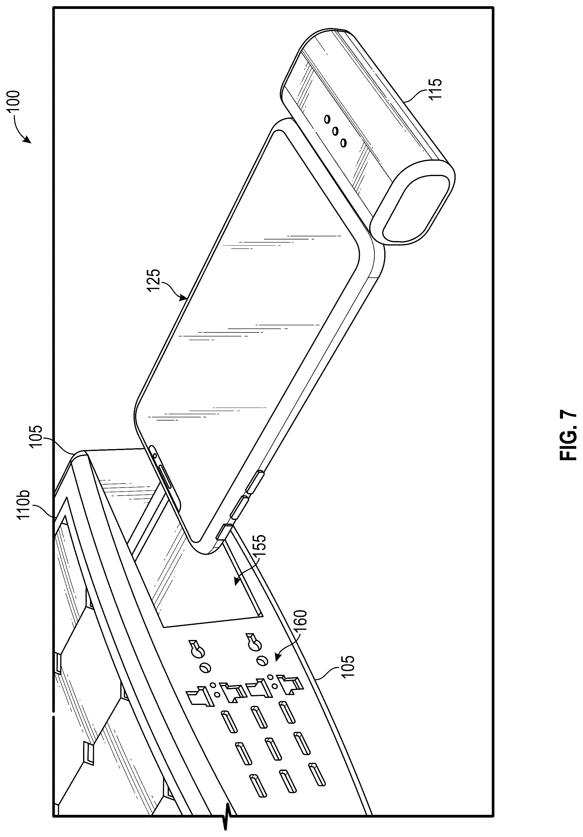 Patent US12323085 Figure 7 – Deployable hybrid solar power charger