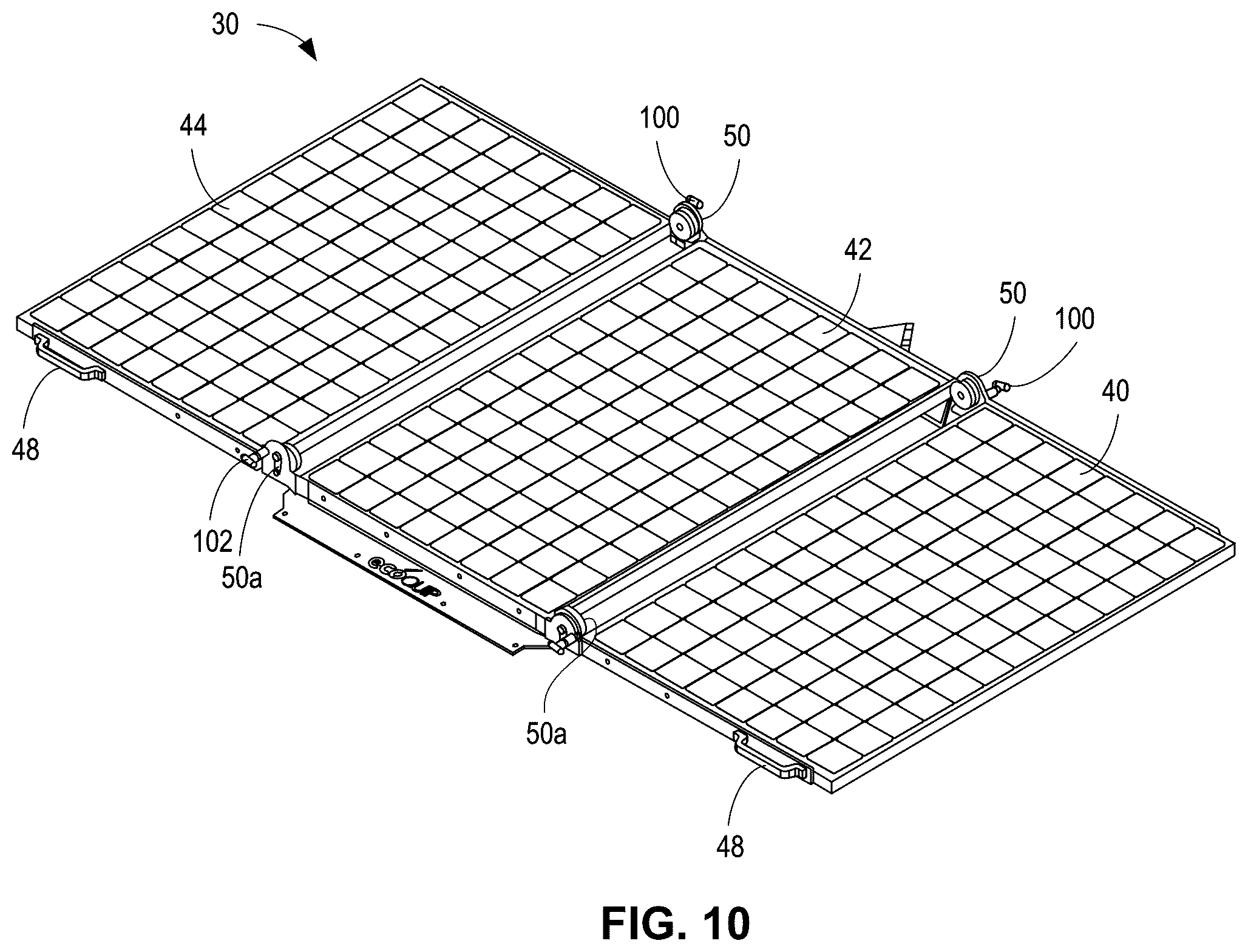 Patent US12323086 Figure 10 – Mobile solar panel unit