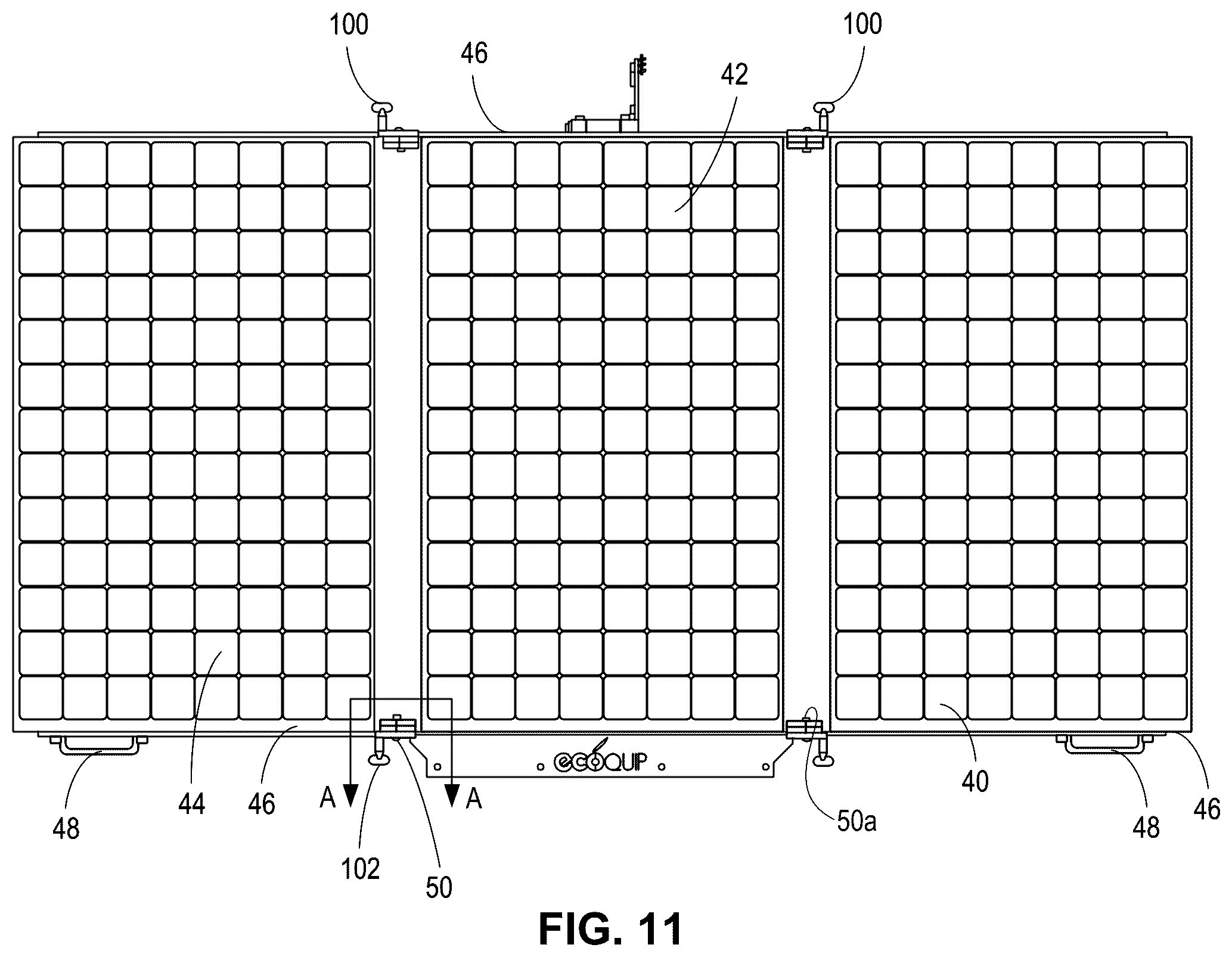 Patent US12323086 Figure 11 – Mobile solar panel unit