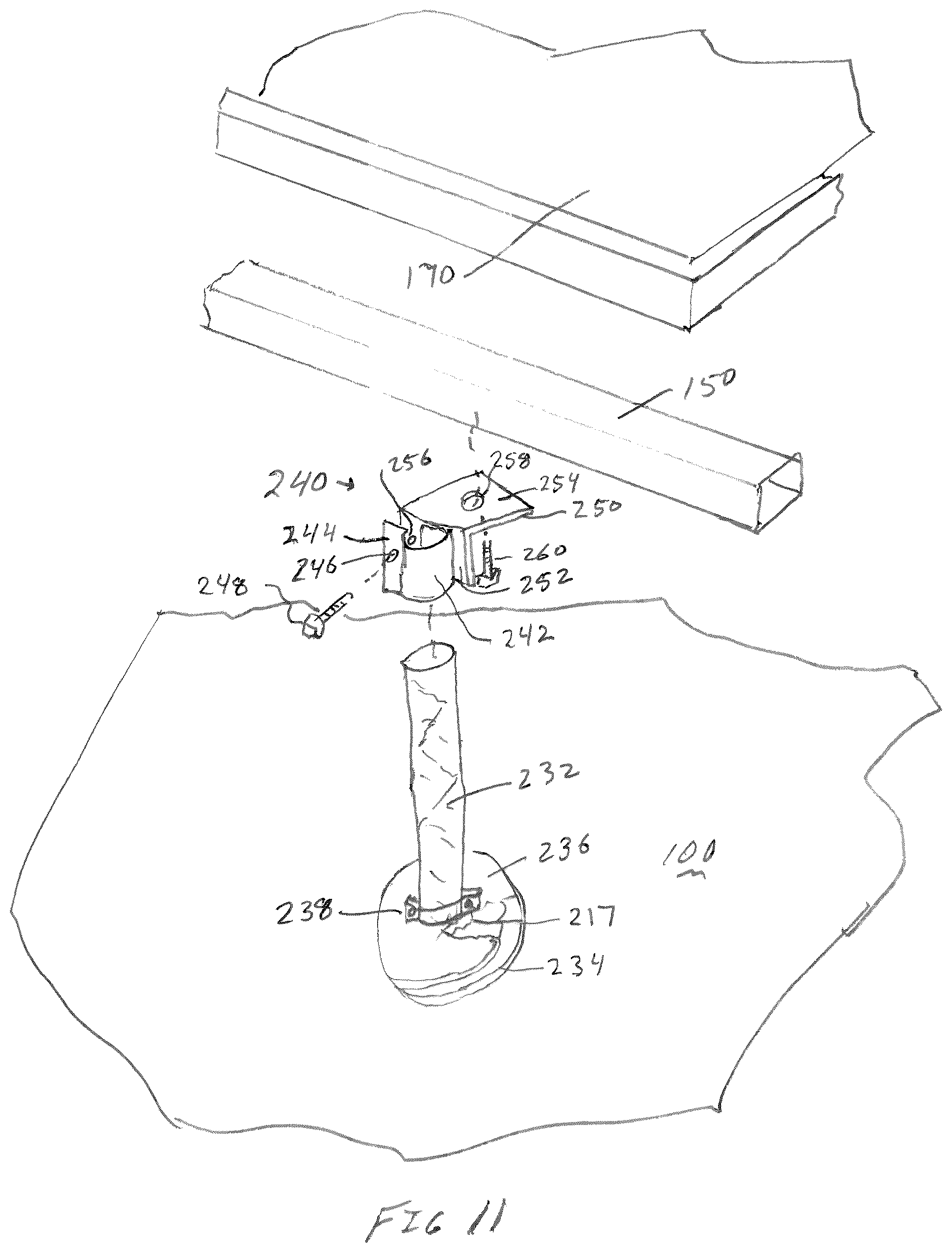 Patent US12323087 Figure 11 – Anchoring structure for ground mounting of solar photovoltaic system
