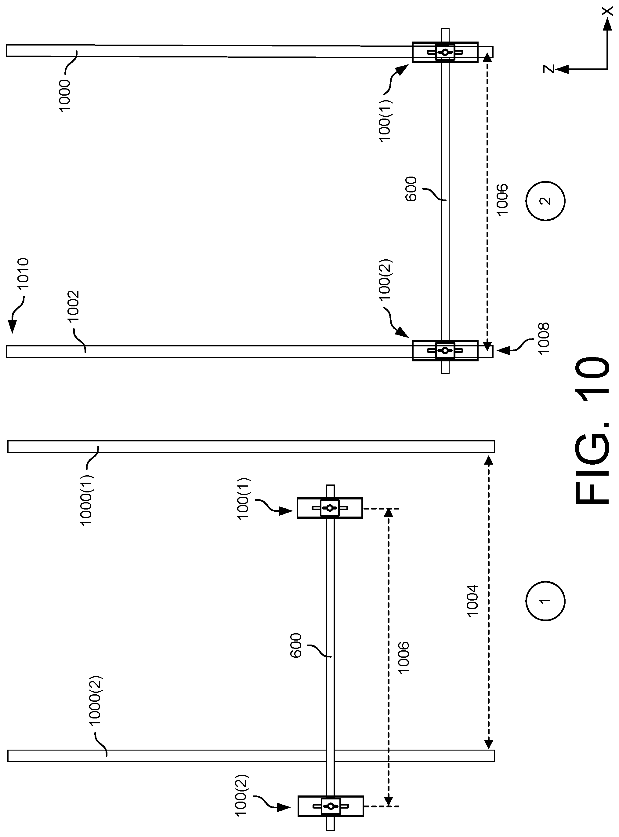 Patent US12323090 Figure 10 – Rail spacing tool for photovoltaic module(s)