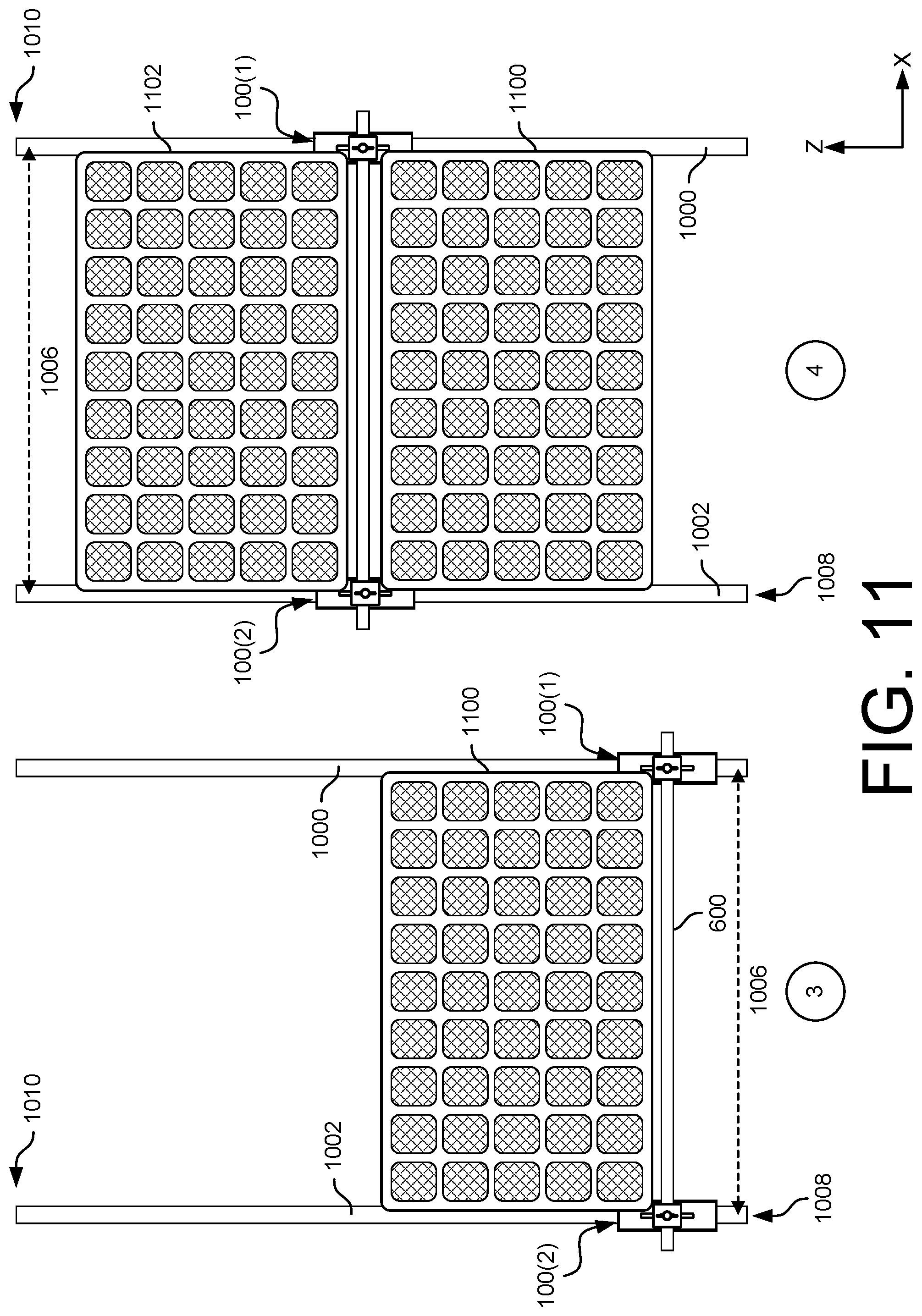 Patent US12323090 Figure 11 – Rail spacing tool for photovoltaic module(s)