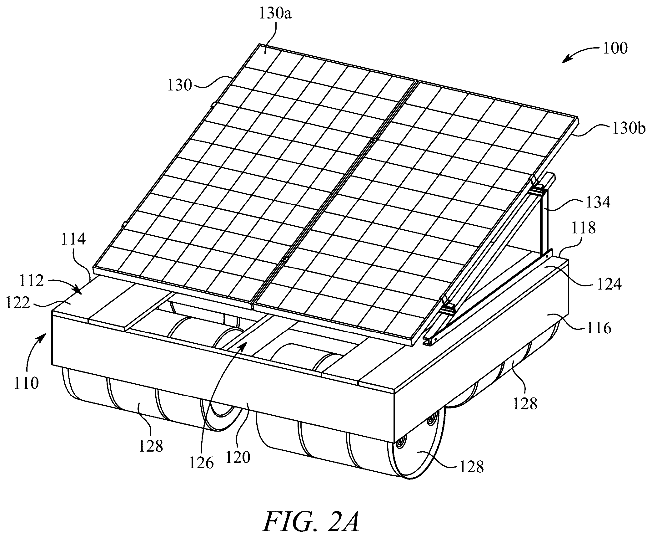 Patent US12323091 Figure 2 – Floating structure for eco-adaptive floating photovoltaic system
