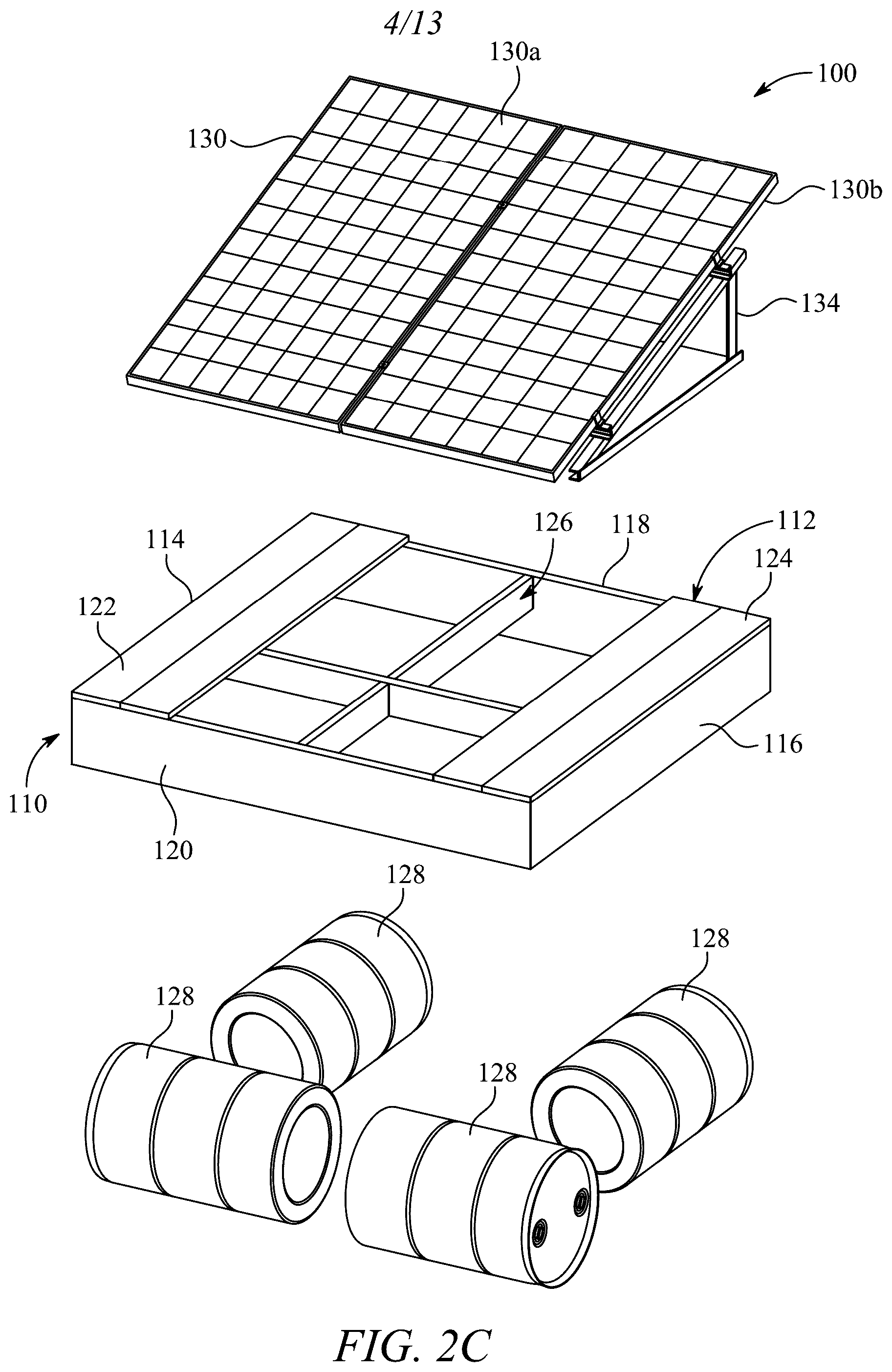 Patent US12323091 Figure 4 – Floating structure for eco-adaptive floating photovoltaic system