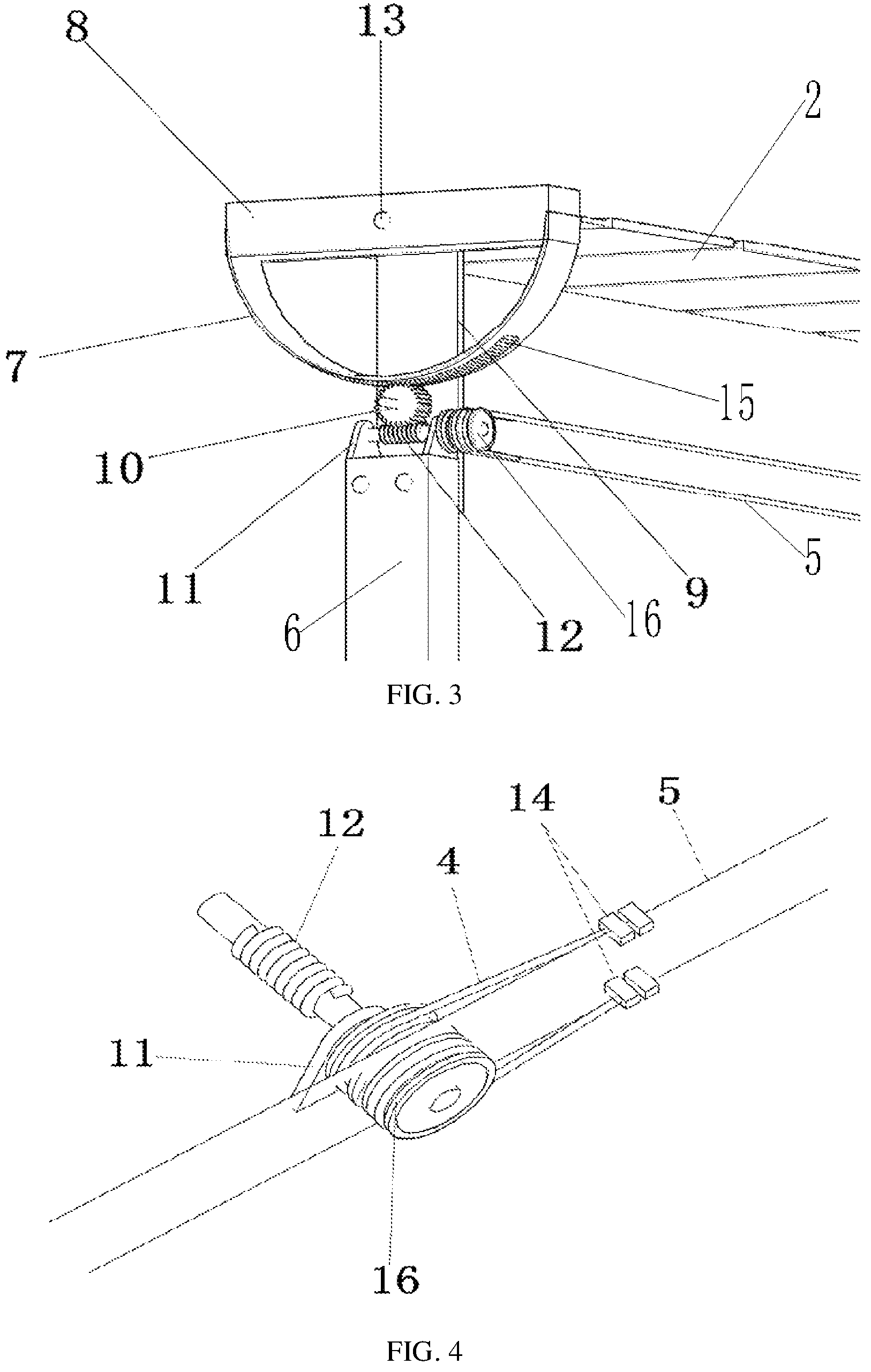 Patent US12323092 Figure 2 – Tracking type flexible photovoltaic bracket