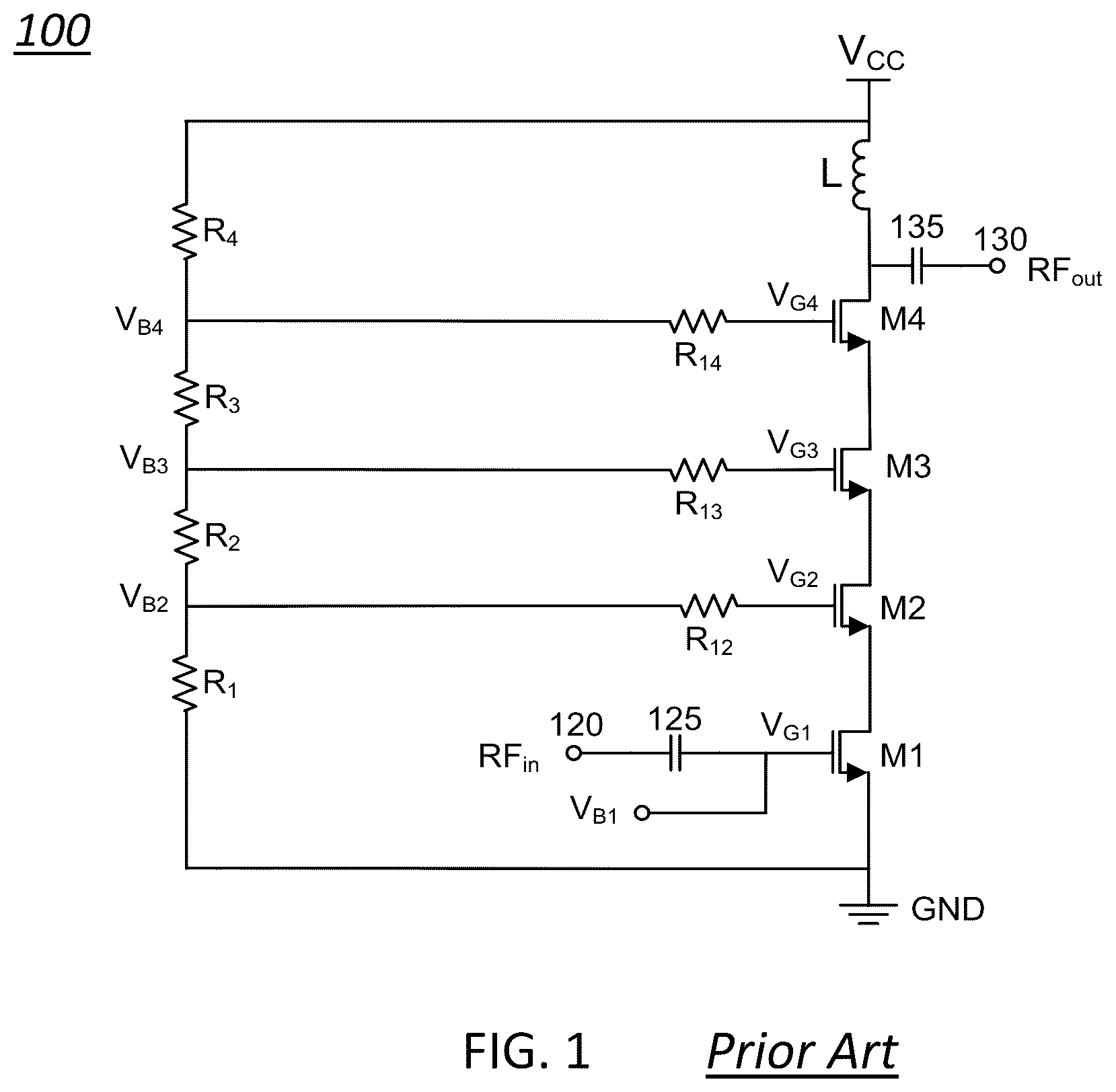 Patent US12323105 Figure 1 – Standby voltage condition for fast RF amplifier bias recovery