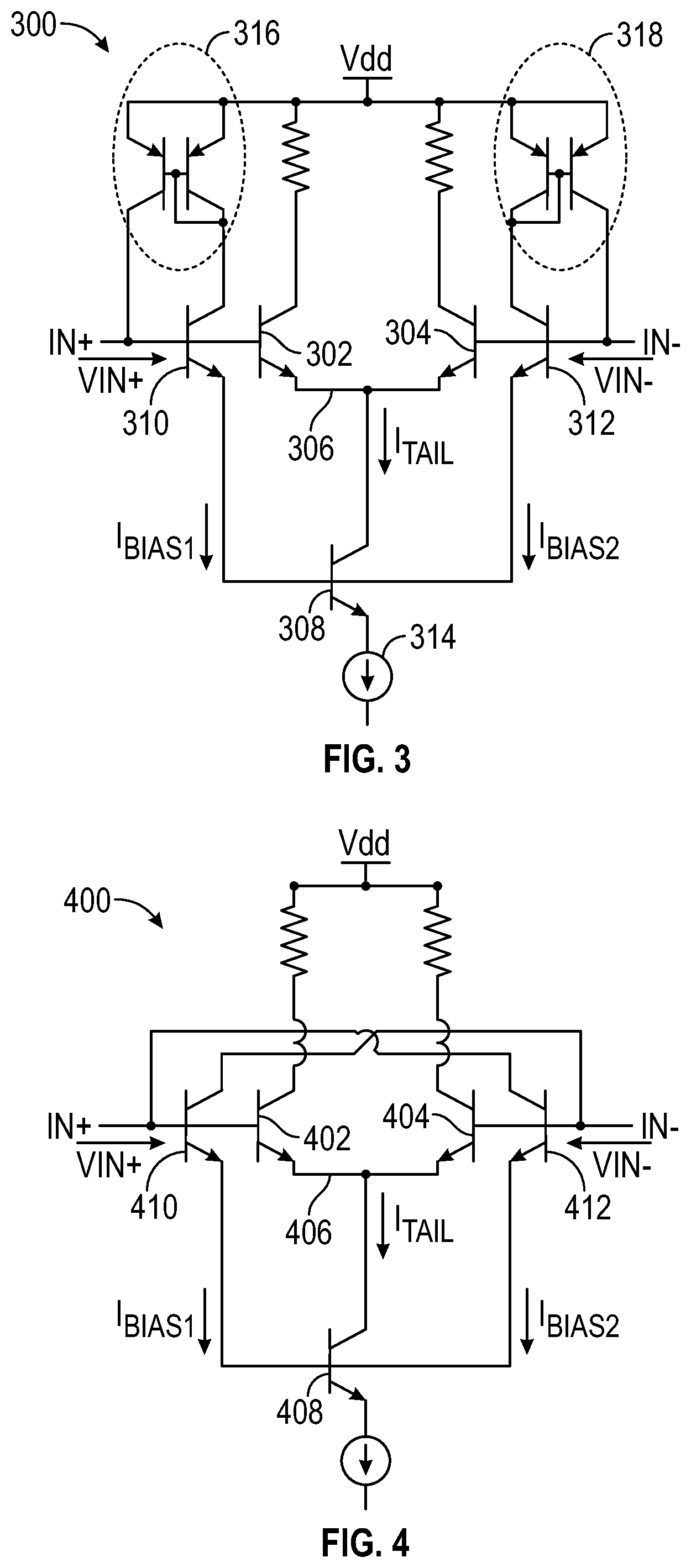 Patent US12323109 Figure 2 – Low-headroom dynamic base current cancellation techniques