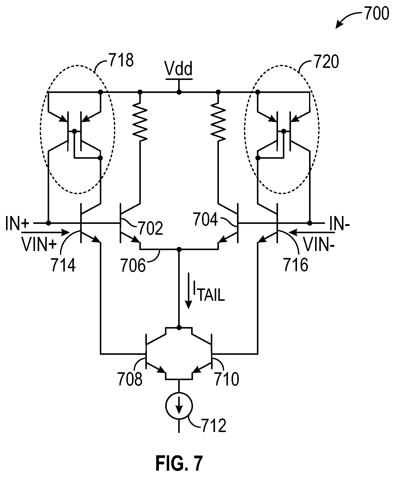 Patent US12323109 Figure 4 – Low-headroom dynamic base current cancellation techniques