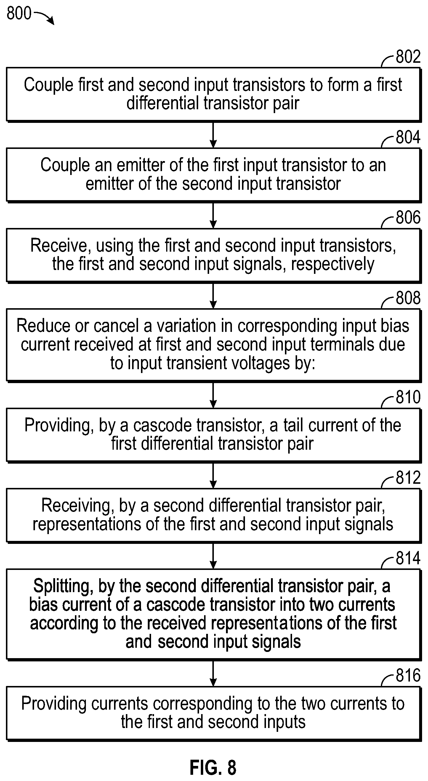 Patent US12323109 Figure 5 – Low-headroom dynamic base current cancellation techniques