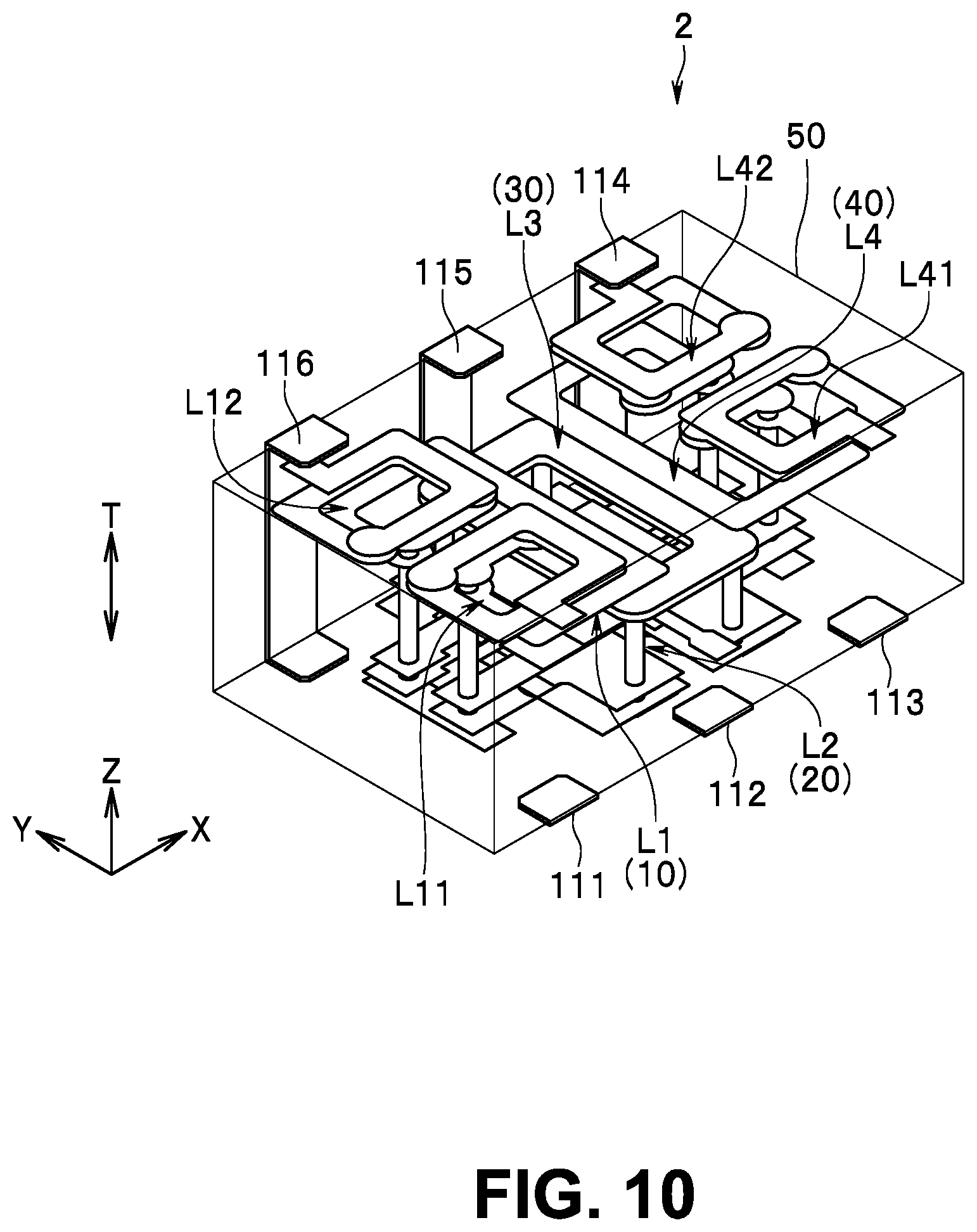 Patent US12323122 Figure 10 – Filter circuit and multilayered filter device
