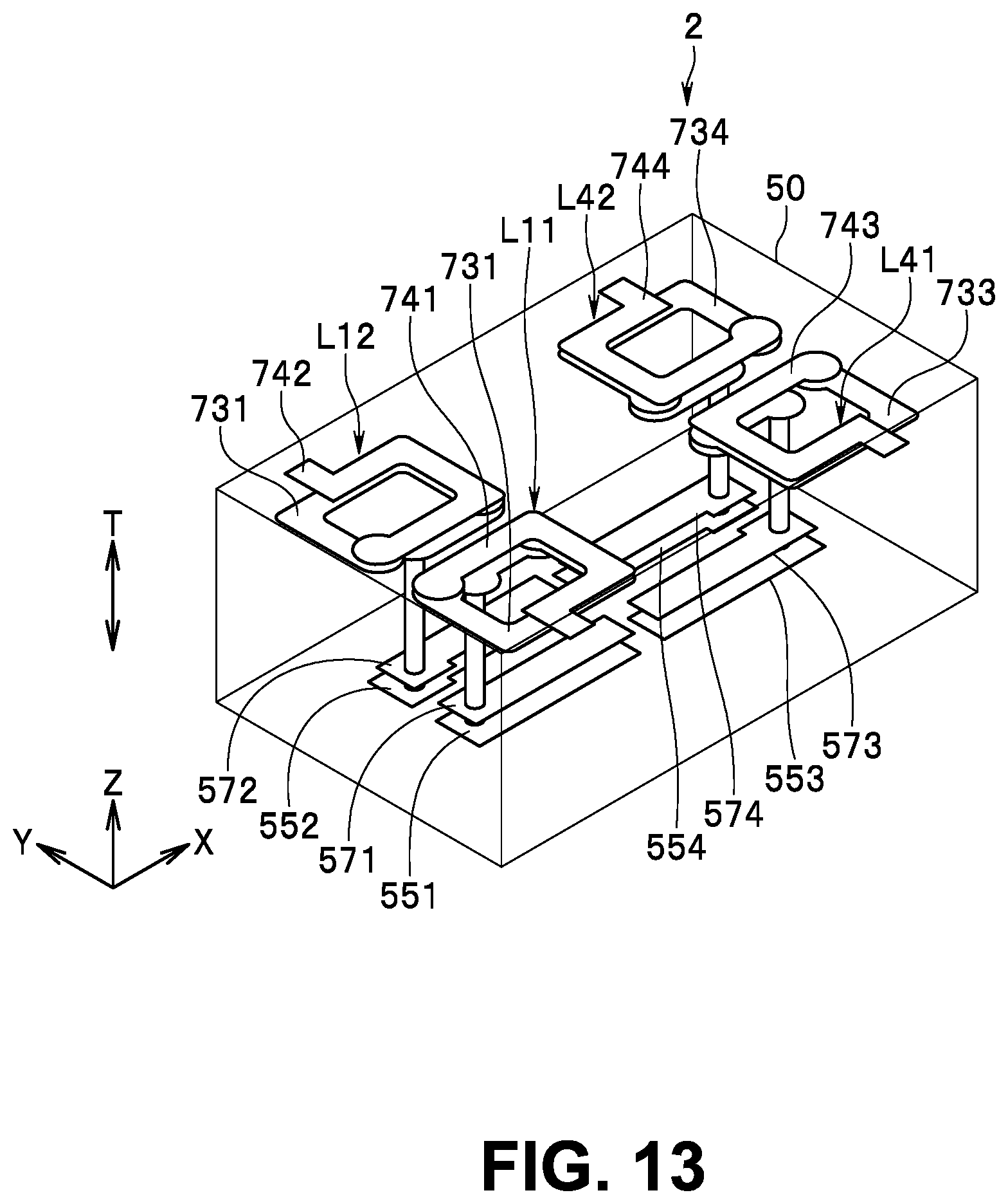Patent US12323122 Figure 13 – Filter circuit and multilayered filter device
