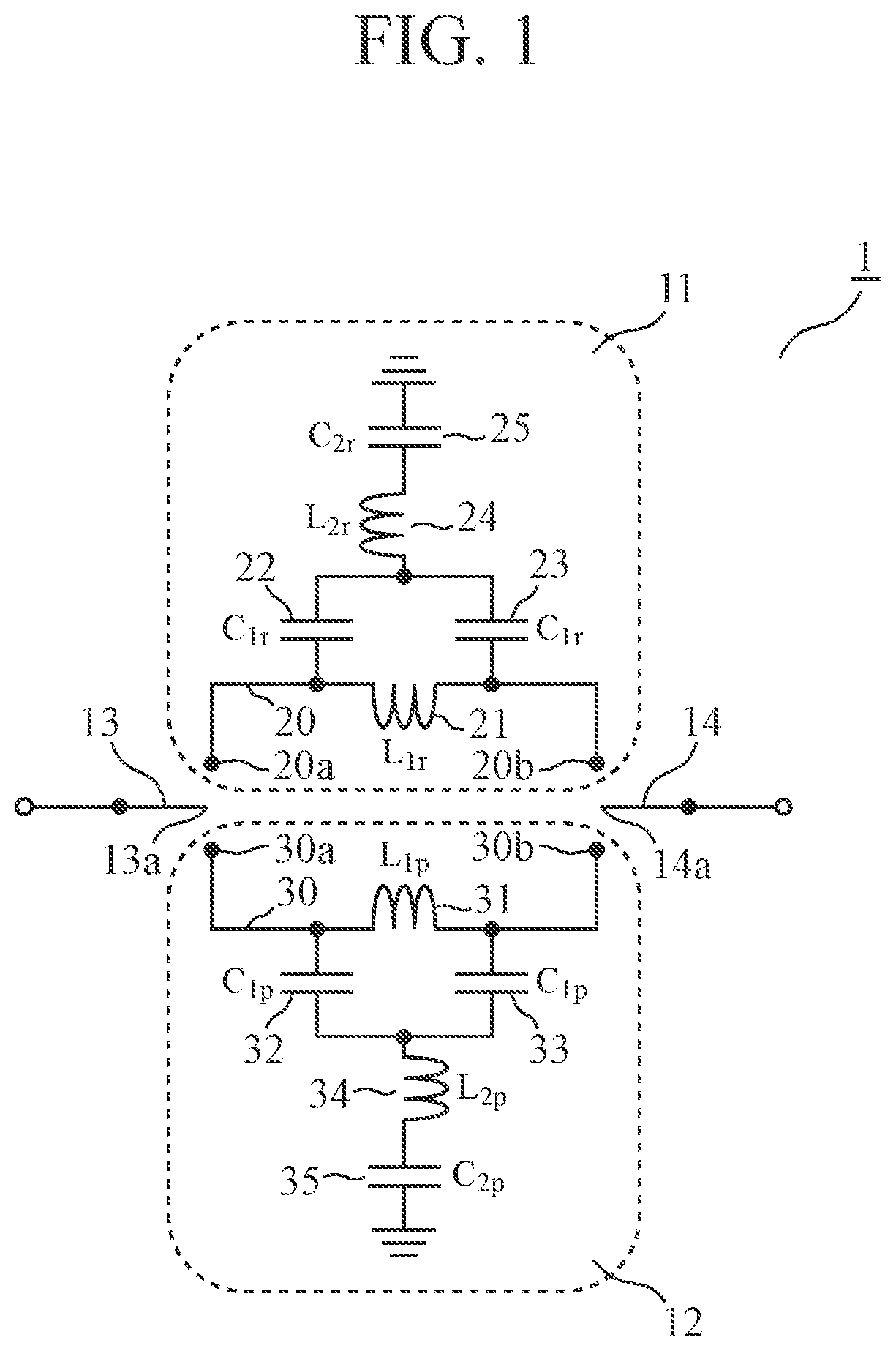 Patent US12323123 Figure 1 – Phase shifter comprising selectable first and second all-pass filters, where the all-pass filters include capacitors and inductors of determined values to achieve impedance matching