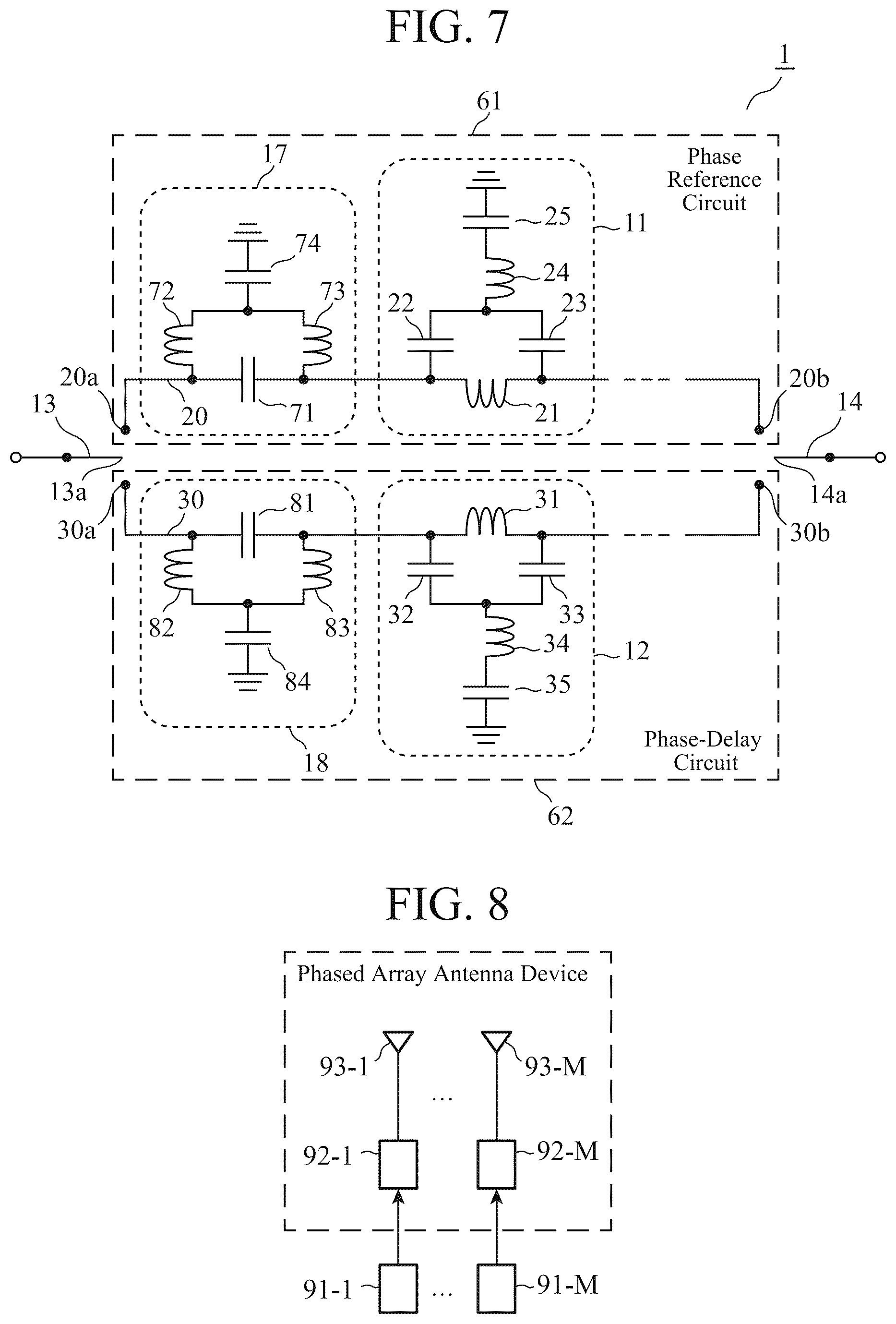 Patent US12323123 Figure 6 – Phase shifter comprising selectable first and second all-pass filters, where the all-pass filters include capacitors and inductors of determined values to achieve impedance matching