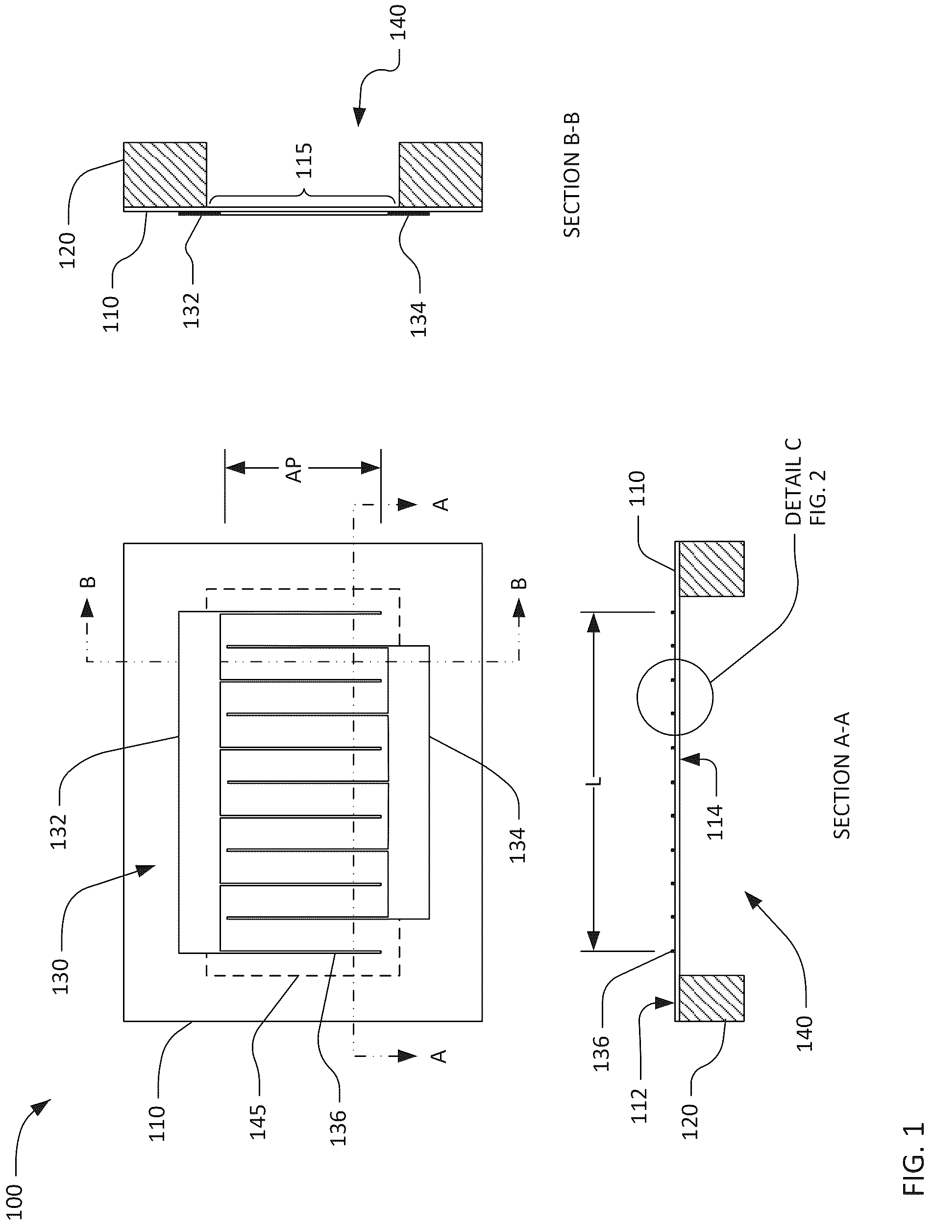 Patent US12323133 Figure 1 – Transversely-excited acoustic resonator with Z-cut lithium niobate plate