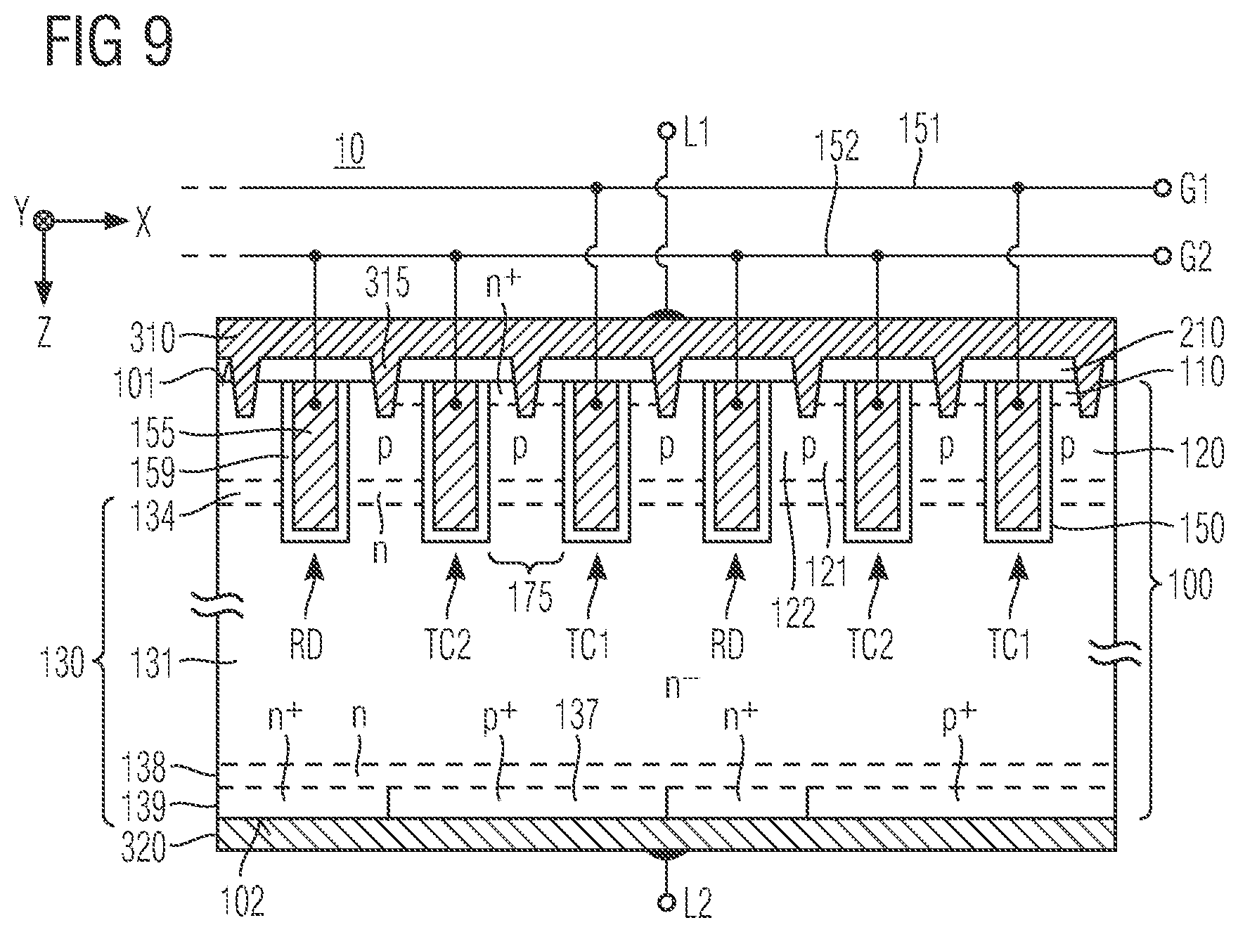 Patent US12323134 Figure 7 – Semiconductor switching module with insulated gate bipolar transistor and unipolar switching device