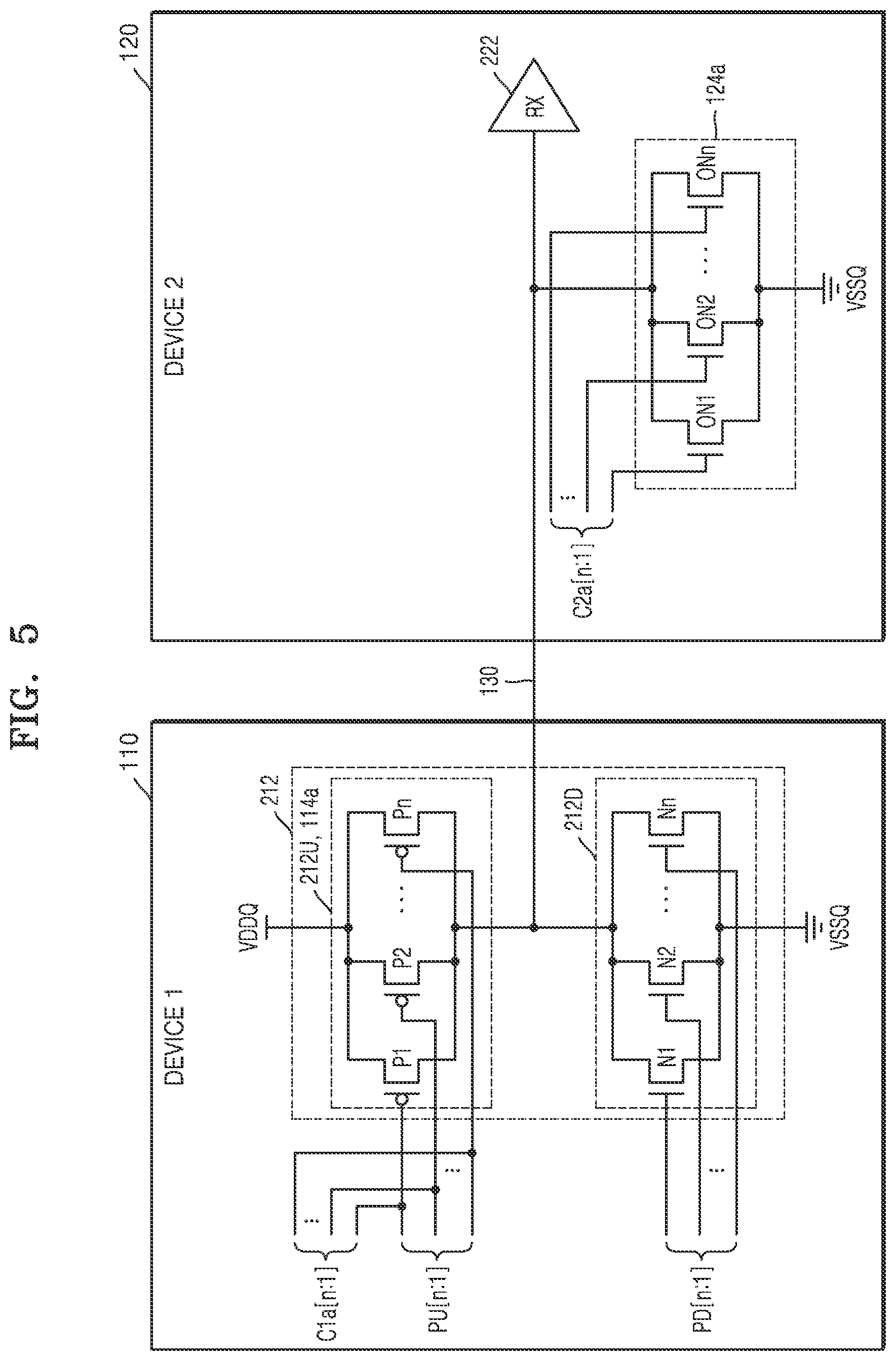 Patent US12323139 Figure 5 – Apparatus, memory device and method for storing parameter codes for asymmetric on-die-termination