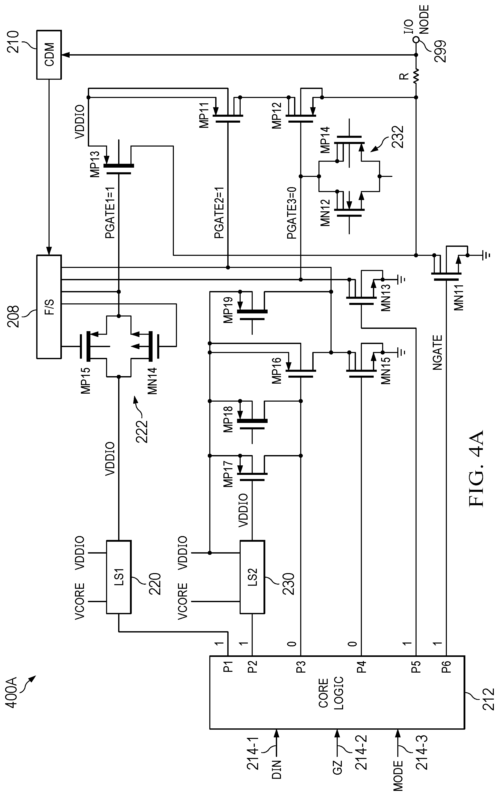 Patent US12323140 Figure 4 – Integrated circuit (IC) with wide-range I/O supply