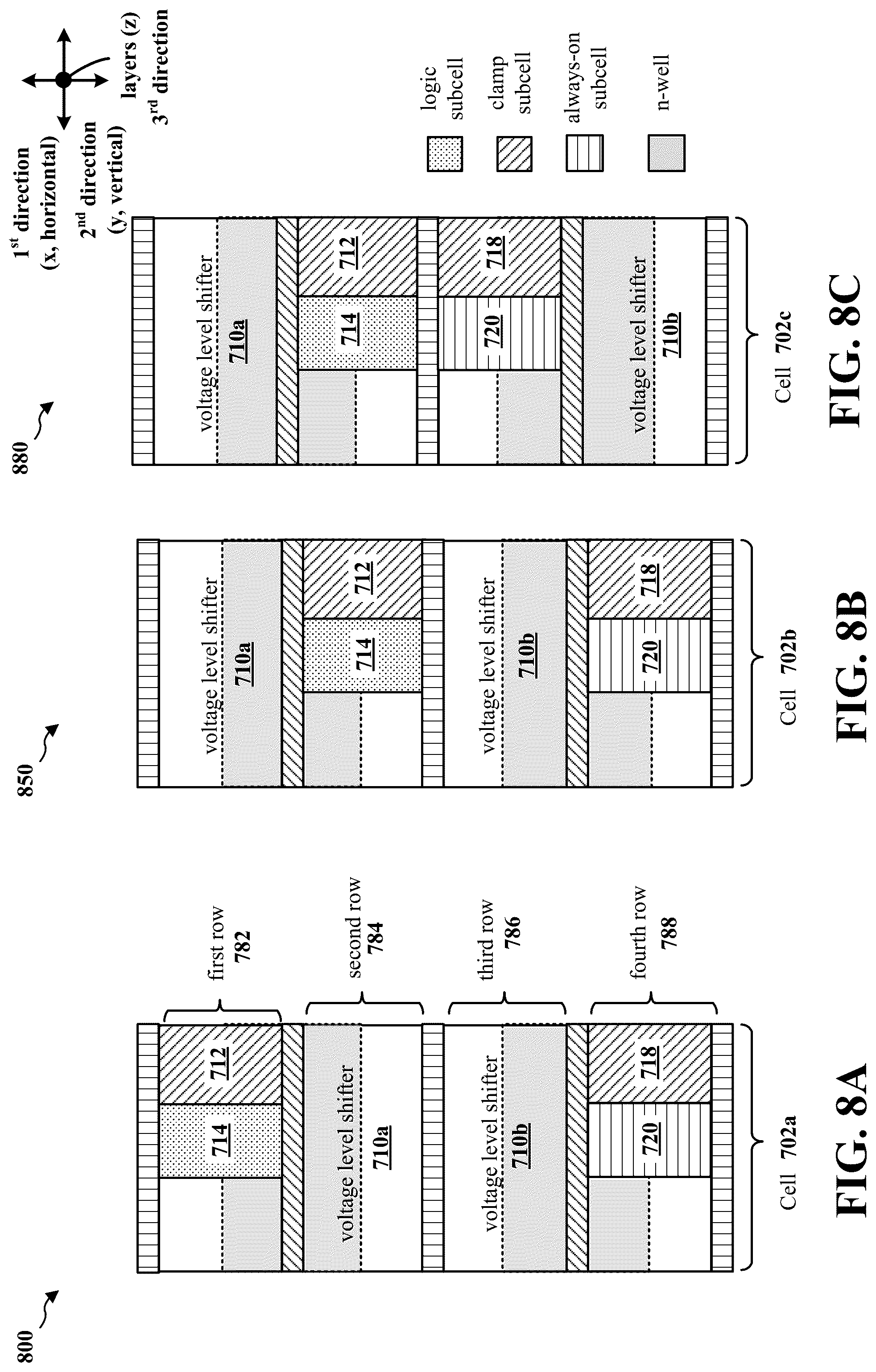 Patent US12323142 Figure 8 – Integrated power management cells for gate all around technologies