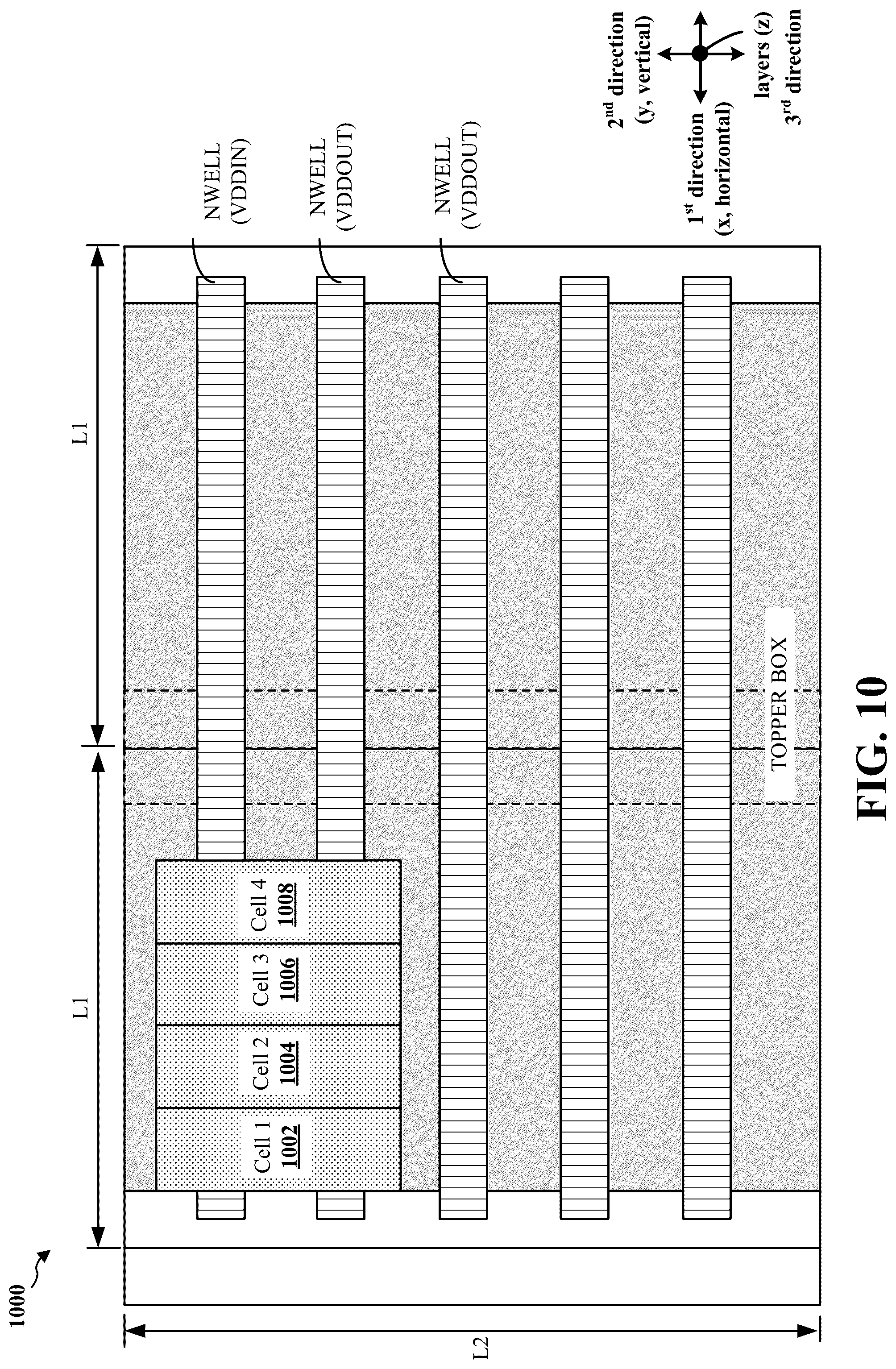 Patent US12323142 Figure 10 – Integrated power management cells for gate all around technologies