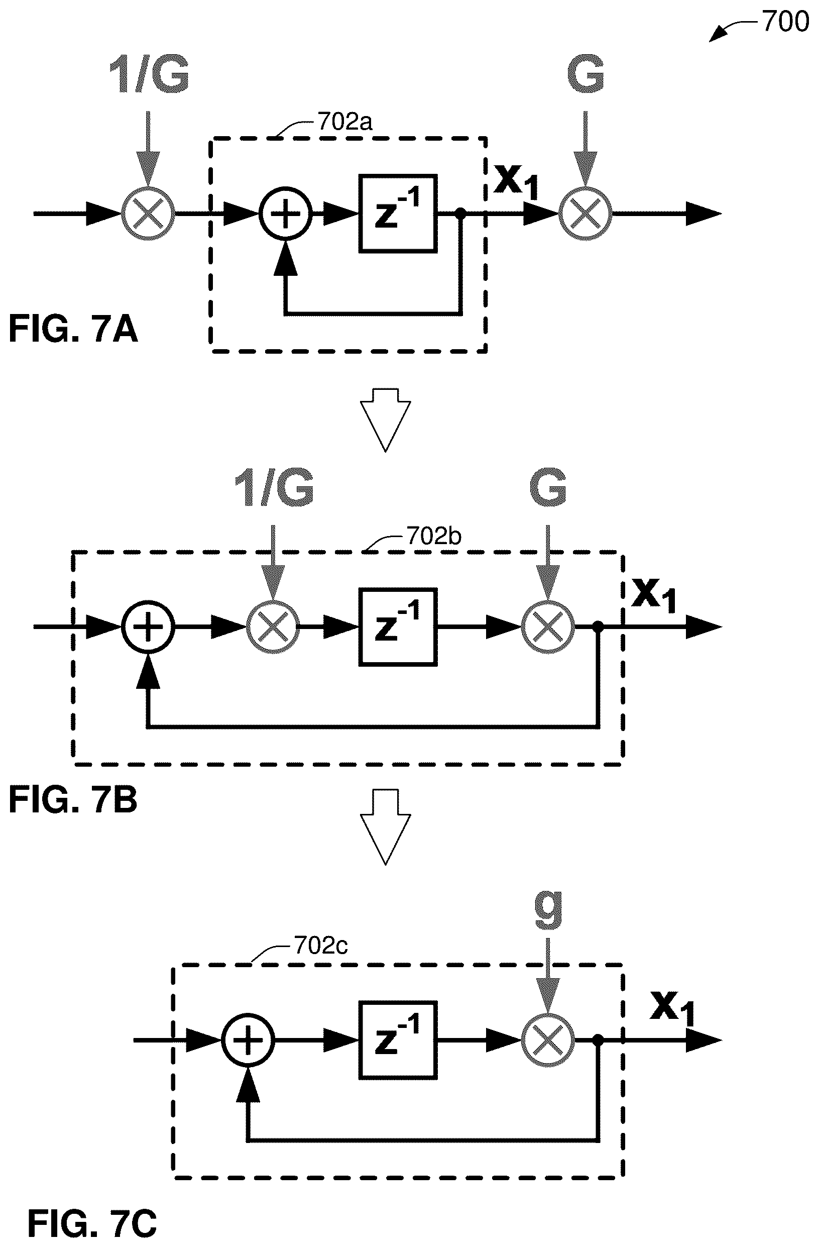Patent US12323166 Figure 7 – Glitch-free zero-latency AGC for sigma delta modulator