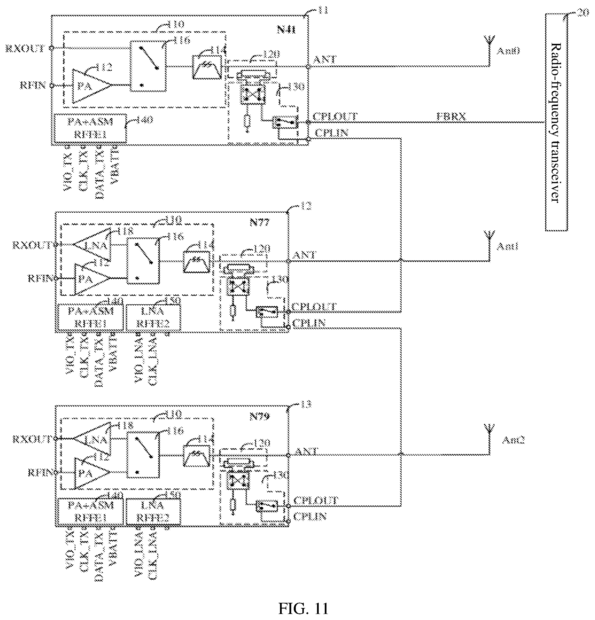 Patent US12323170 Figure 8 – Radio-frequency PA Mid device, radio-frequency system and communication device