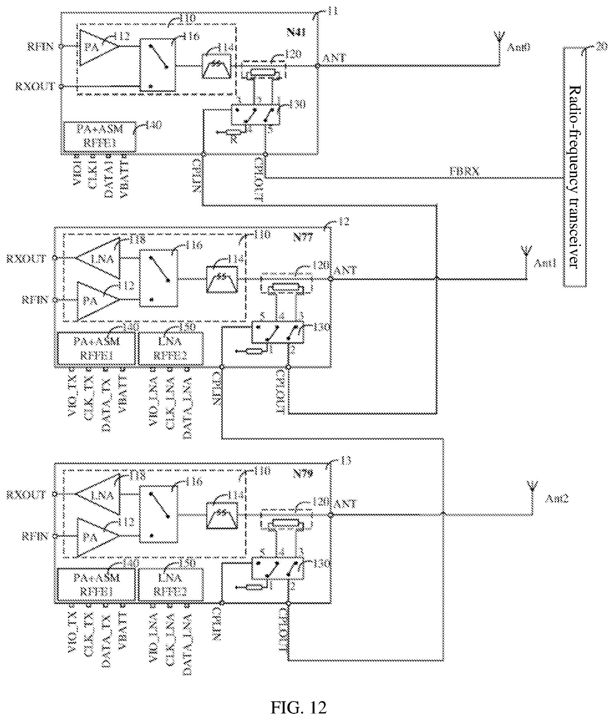 Patent US12323170 Figure 9 – Radio-frequency PA Mid device, radio-frequency system and communication device