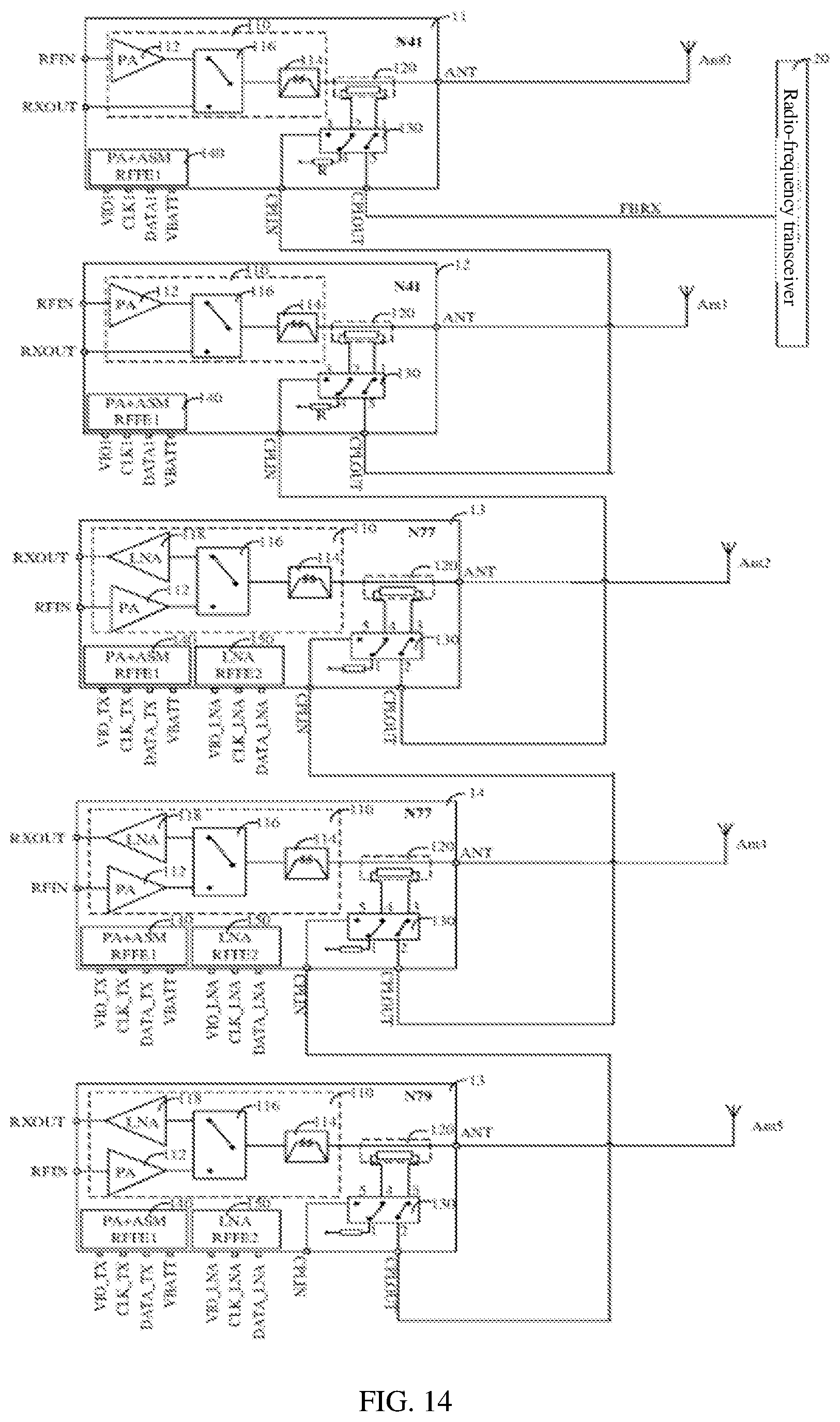 Patent US12323170 Figure 11 – Radio-frequency PA Mid device, radio-frequency system and communication device
