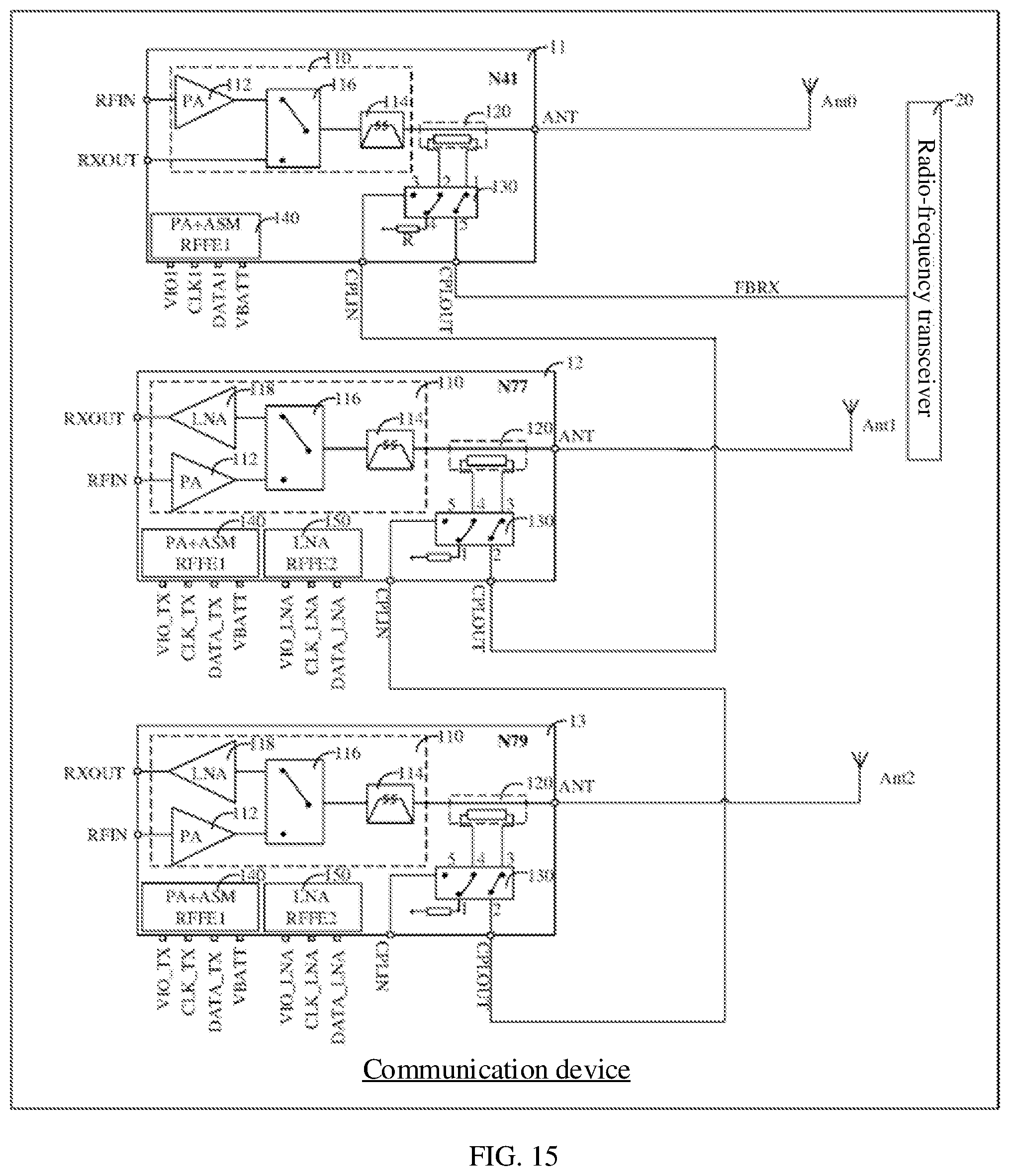 Patent US12323170 Figure 12 – Radio-frequency PA Mid device, radio-frequency system and communication device