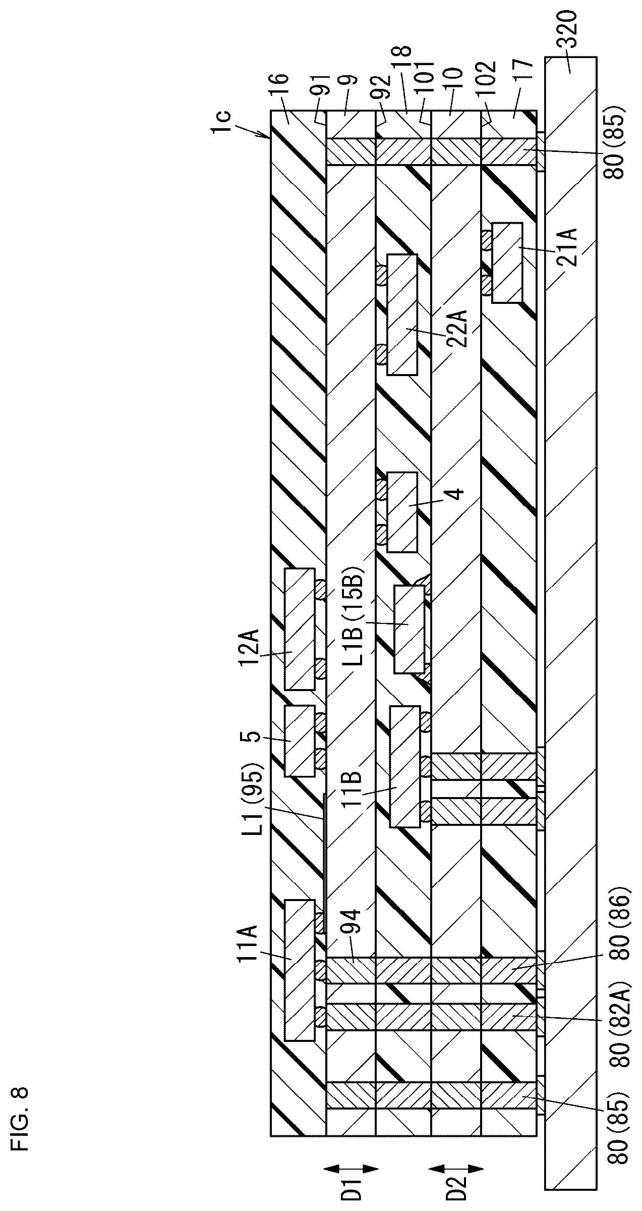 Patent US12323171 Figure 7 – Radio frequency module and communication device