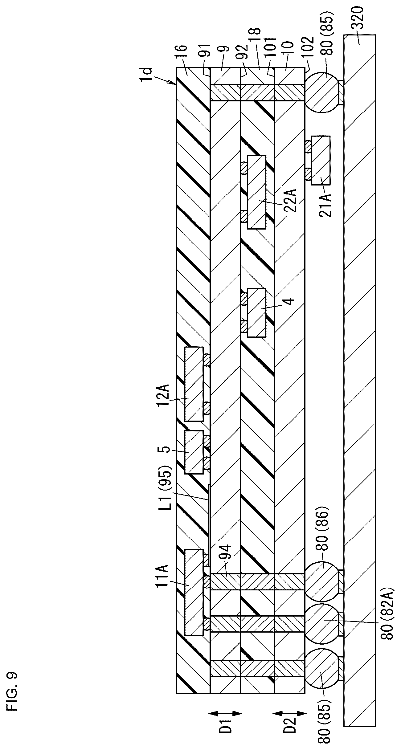 Patent US12323171 Figure 8 – Radio frequency module and communication device