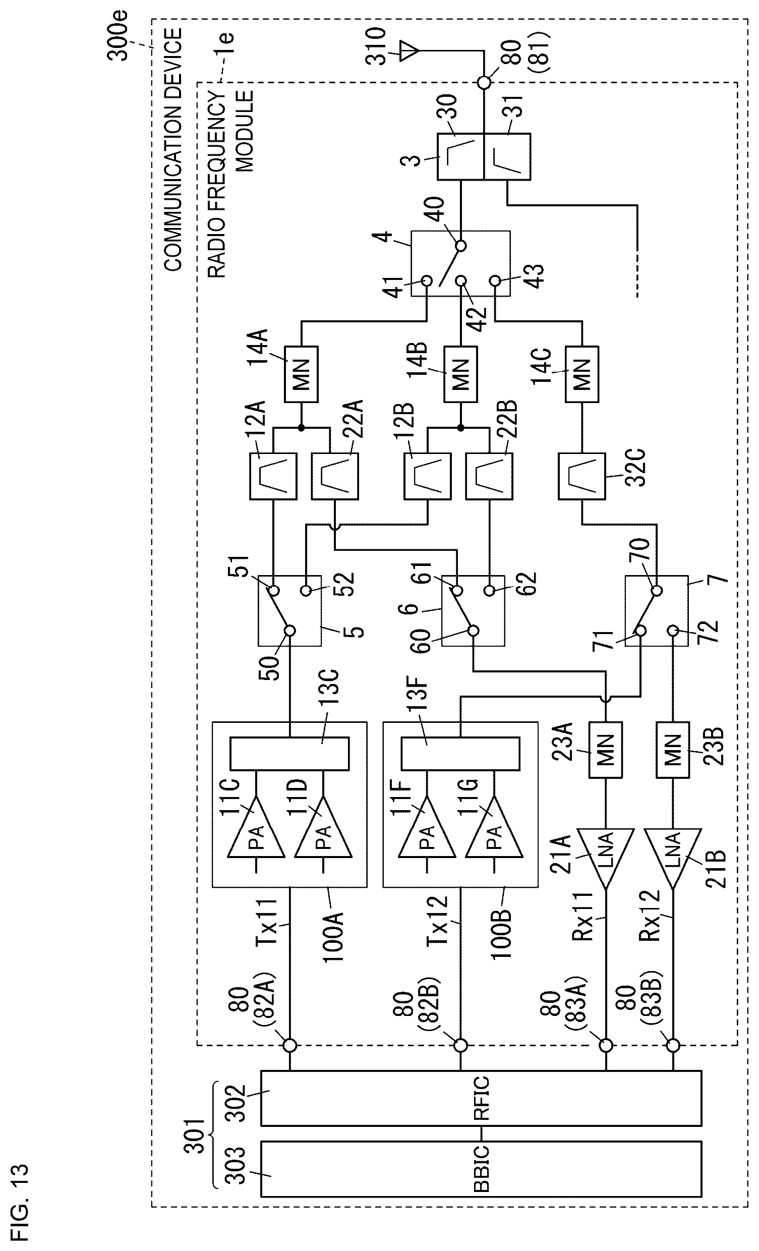 Patent US12323171 Figure 11 – Radio frequency module and communication device
