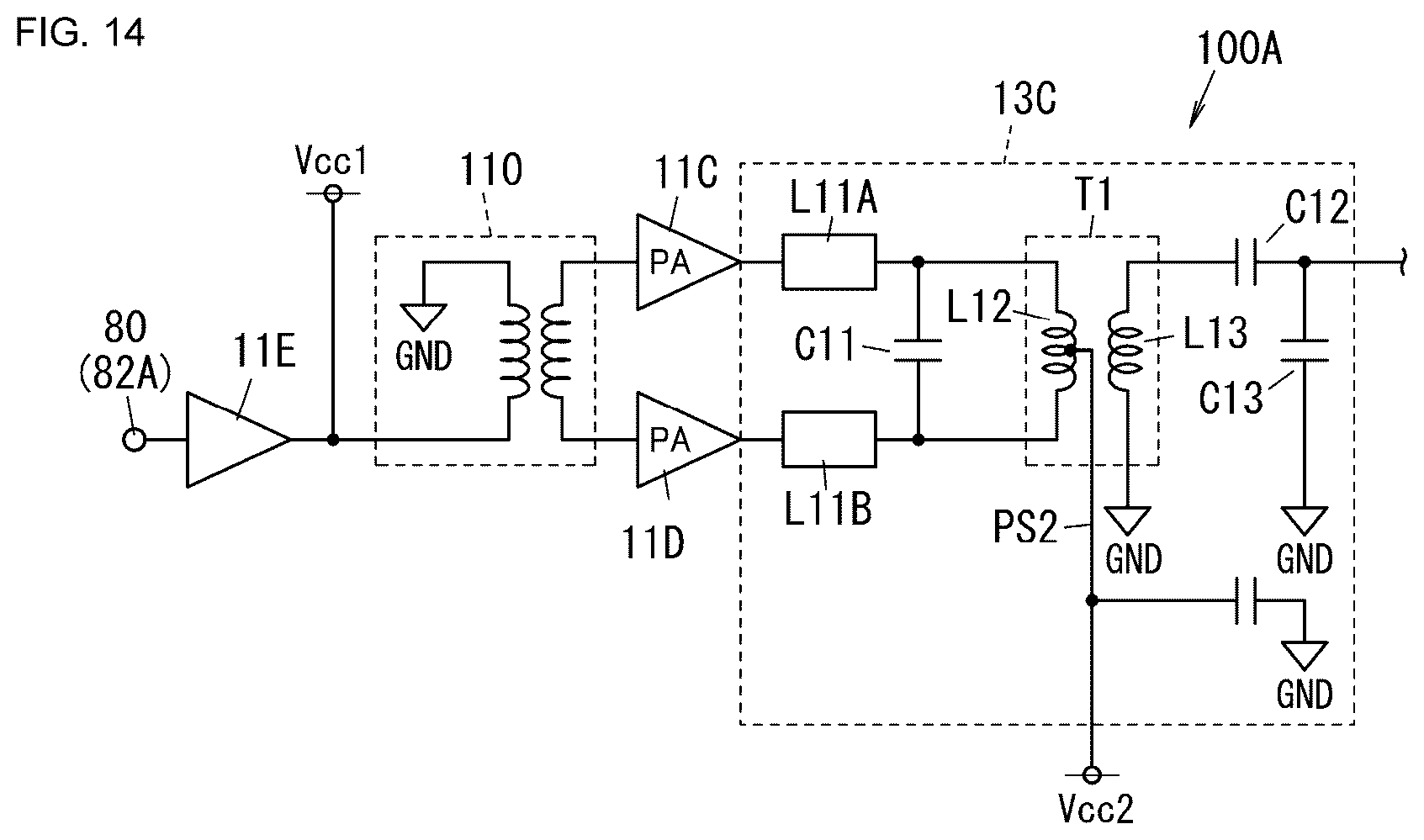 Patent US12323171 Figure 12 – Radio frequency module and communication device