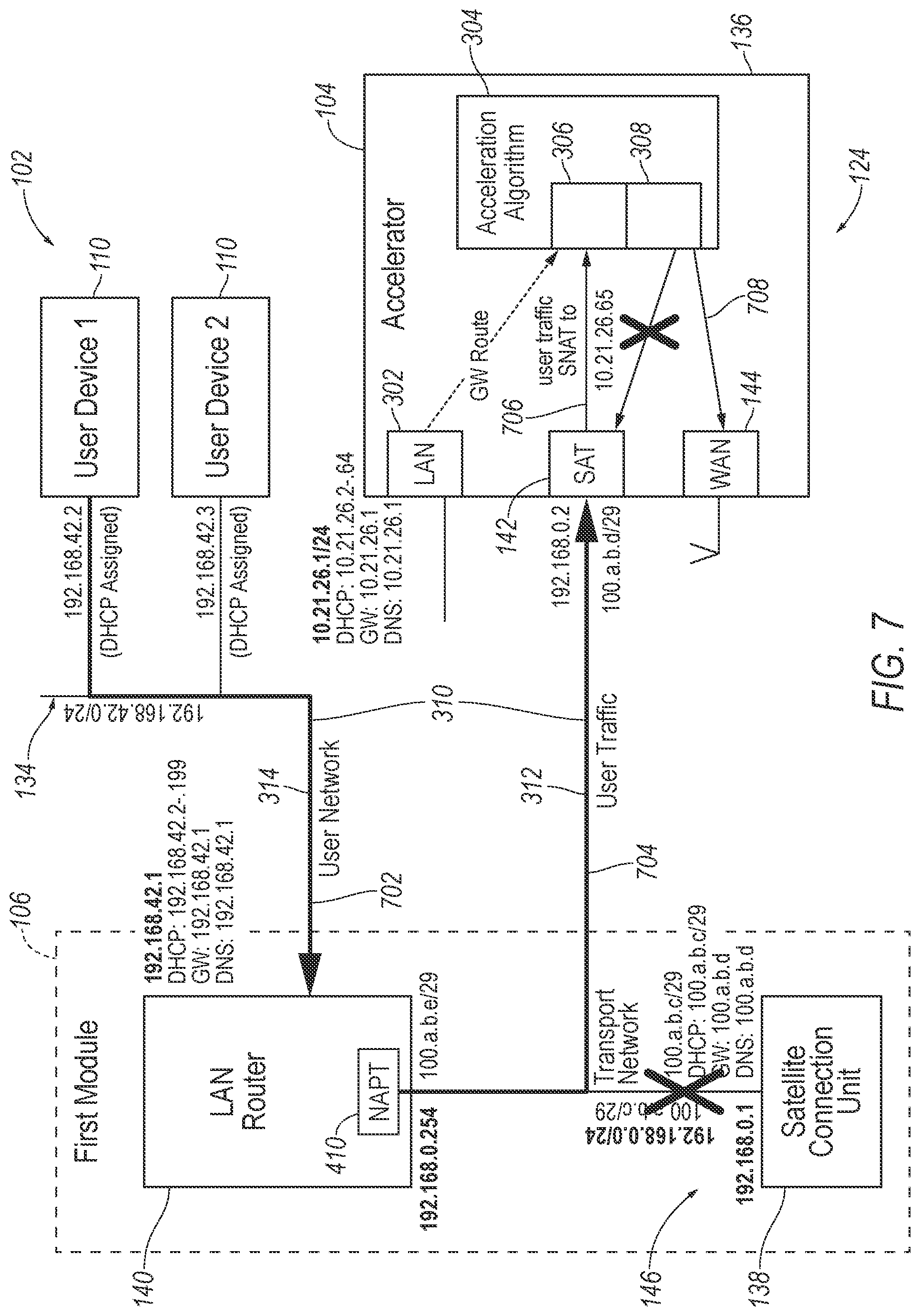 Patent US12323226 Figure 7 – Hybrid satellite internet access