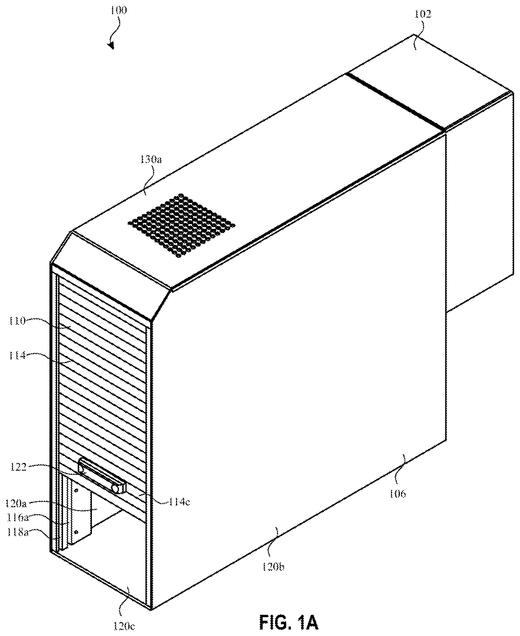 Patent US12323227 Figure 1 – Enclosure for testing electronic devices