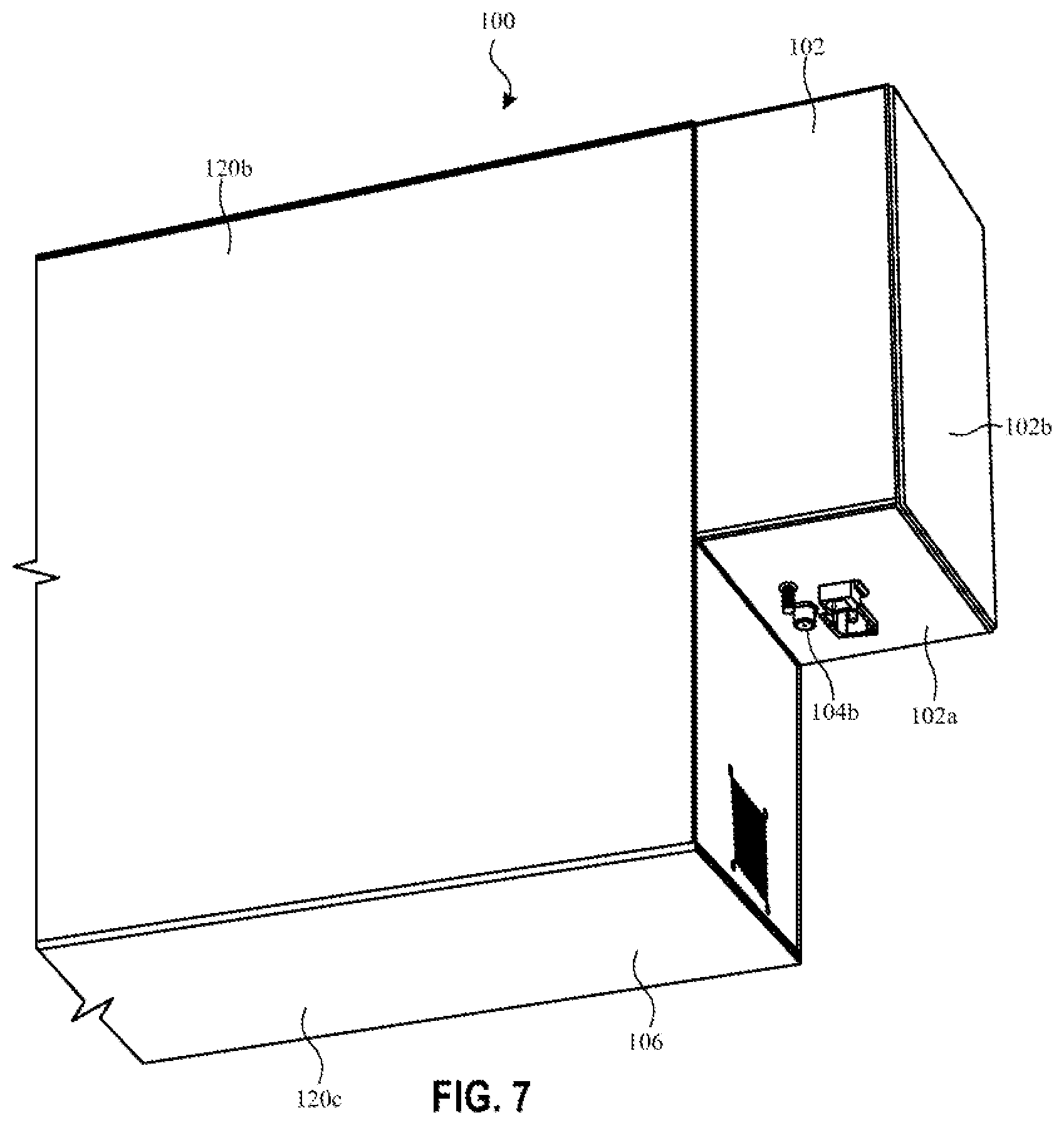Patent US12323227 Figure 8 – Enclosure for testing electronic devices