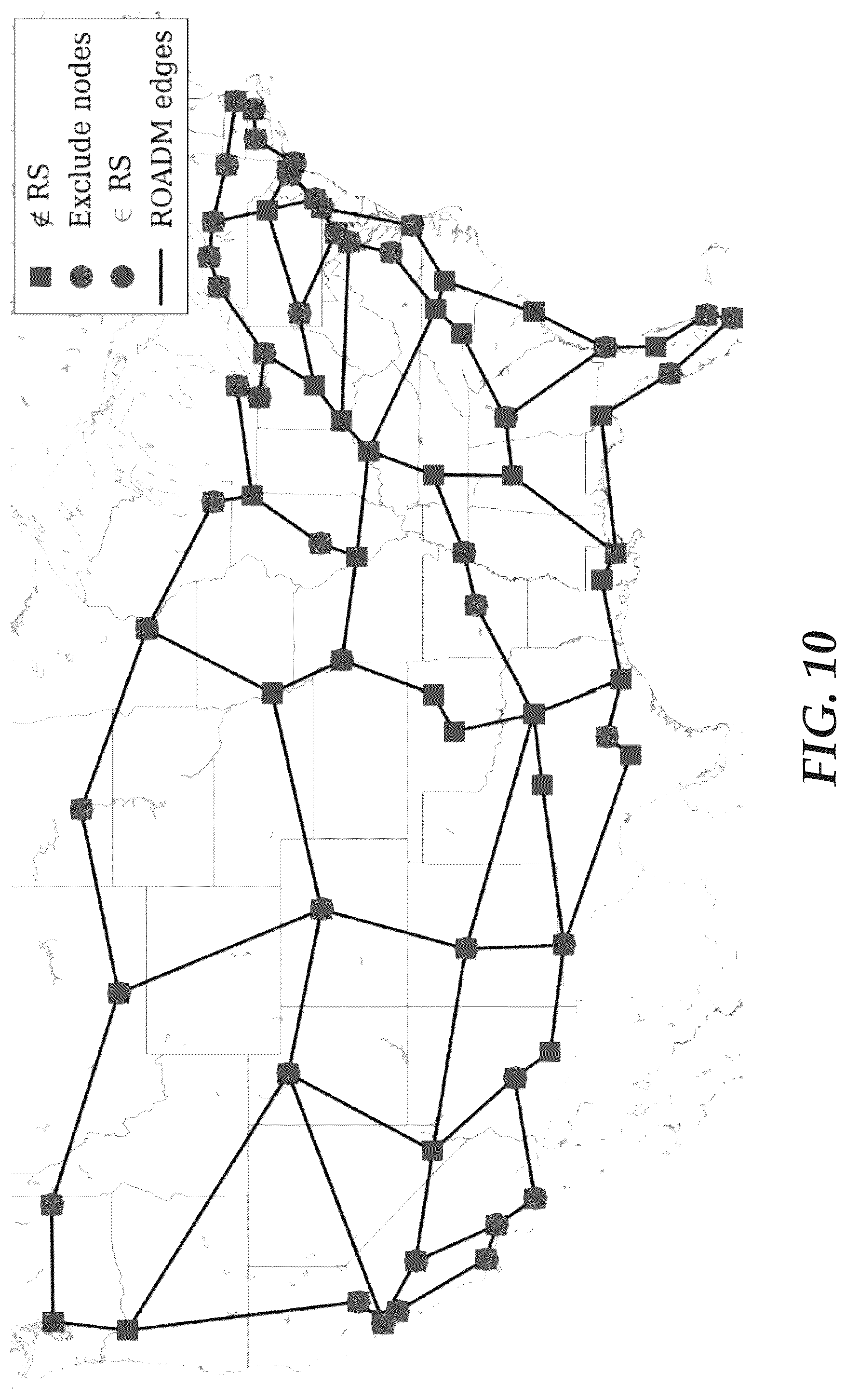 Patent US12323231 Figure 11 – Routing and regenerator planning in a carrier's core reconfigurable optical network