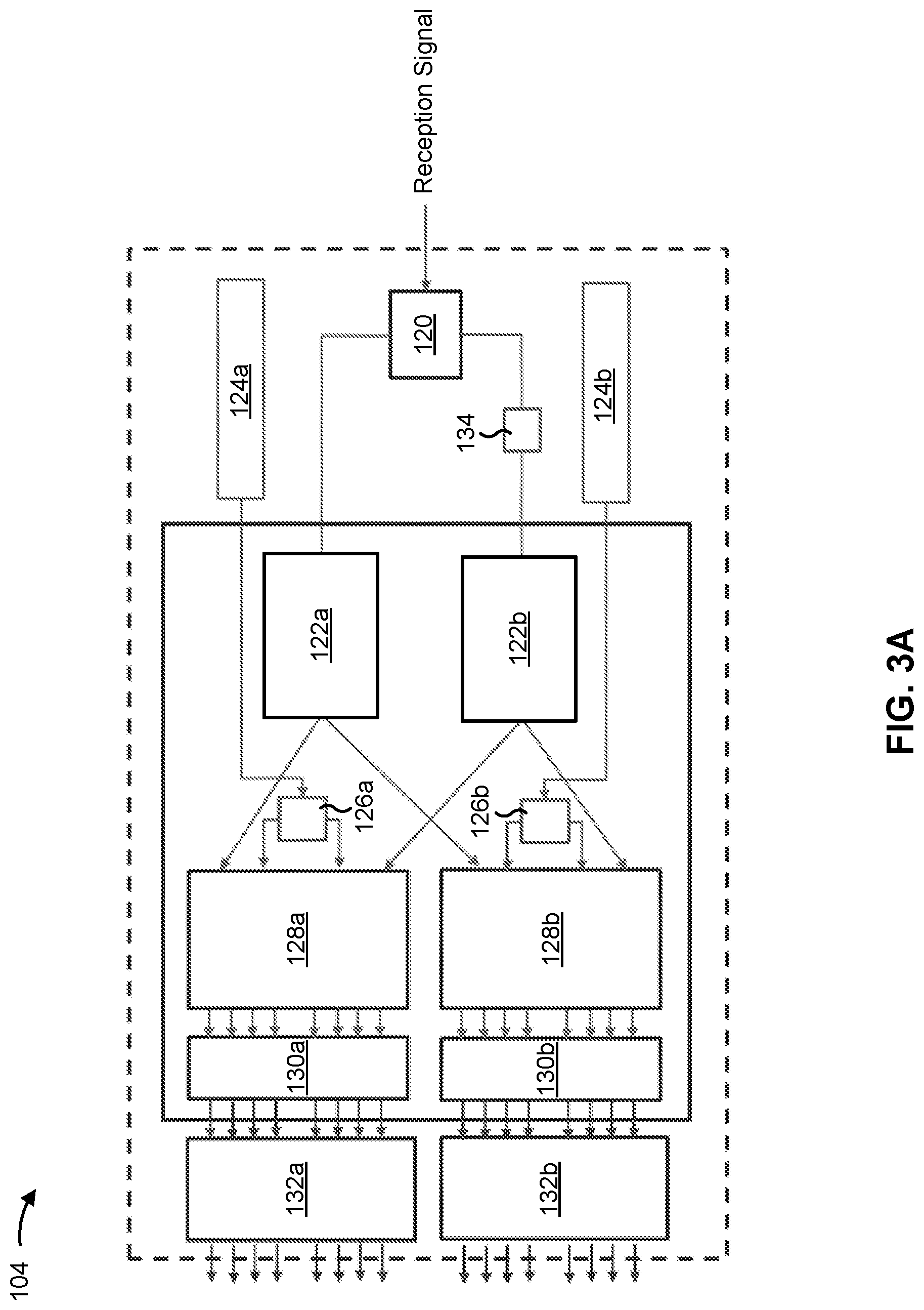 Patent US12323232 Figure 4 – Multi-carrier transmitter with integrated multiplexer and receiver with integrated demultiplexer