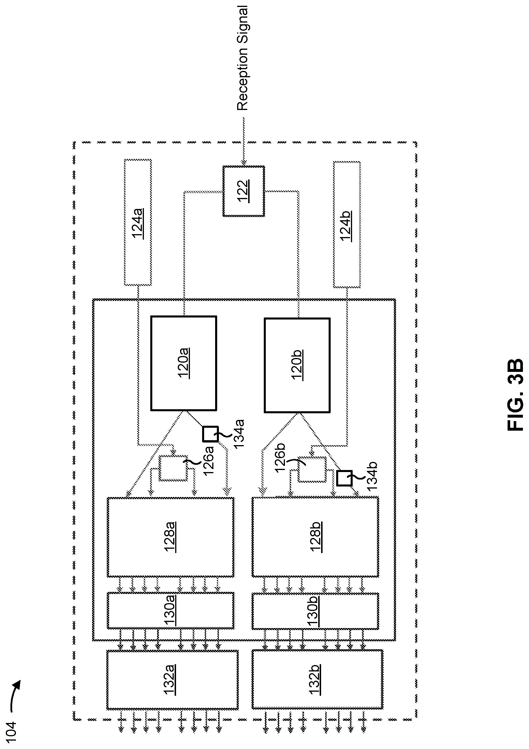 Patent US12323232 Figure 5 – Multi-carrier transmitter with integrated multiplexer and receiver with integrated demultiplexer