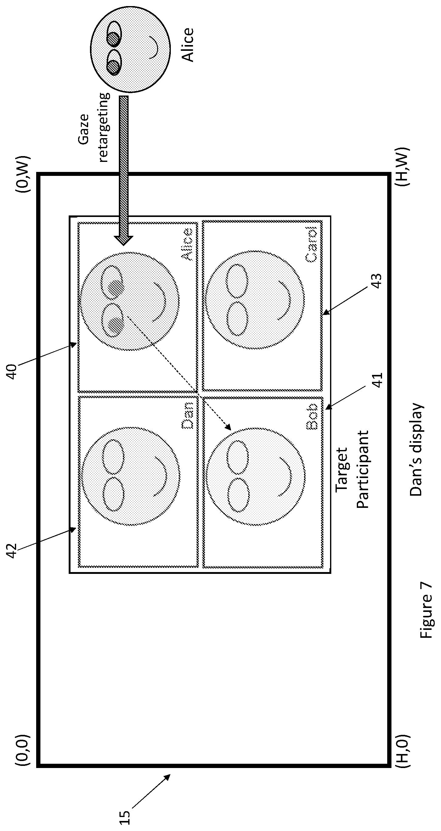 Patent US12323263 Figure 8 – Gaze repositioning during a video conference