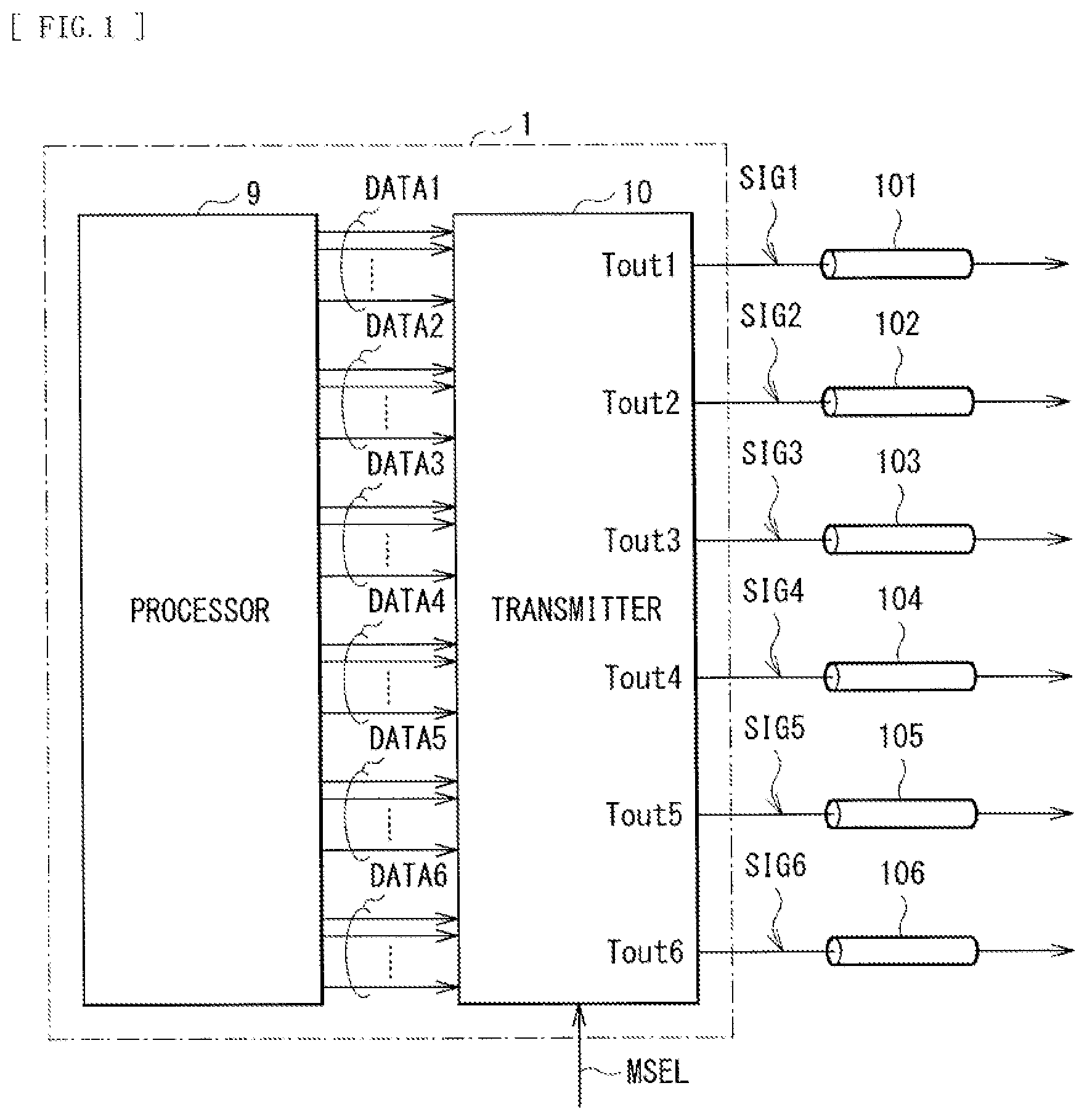 Patent US12323275 Figure 1 – Transmission device and communication system
